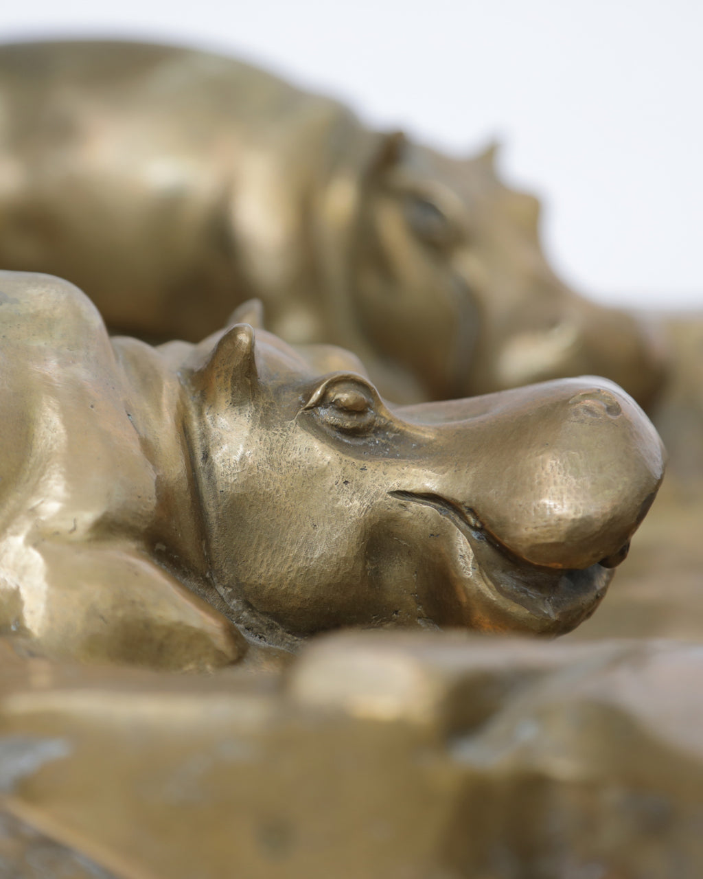 Rare Gabriella Crespi hippopotamus bathtub model centerpiece, circa 1973
