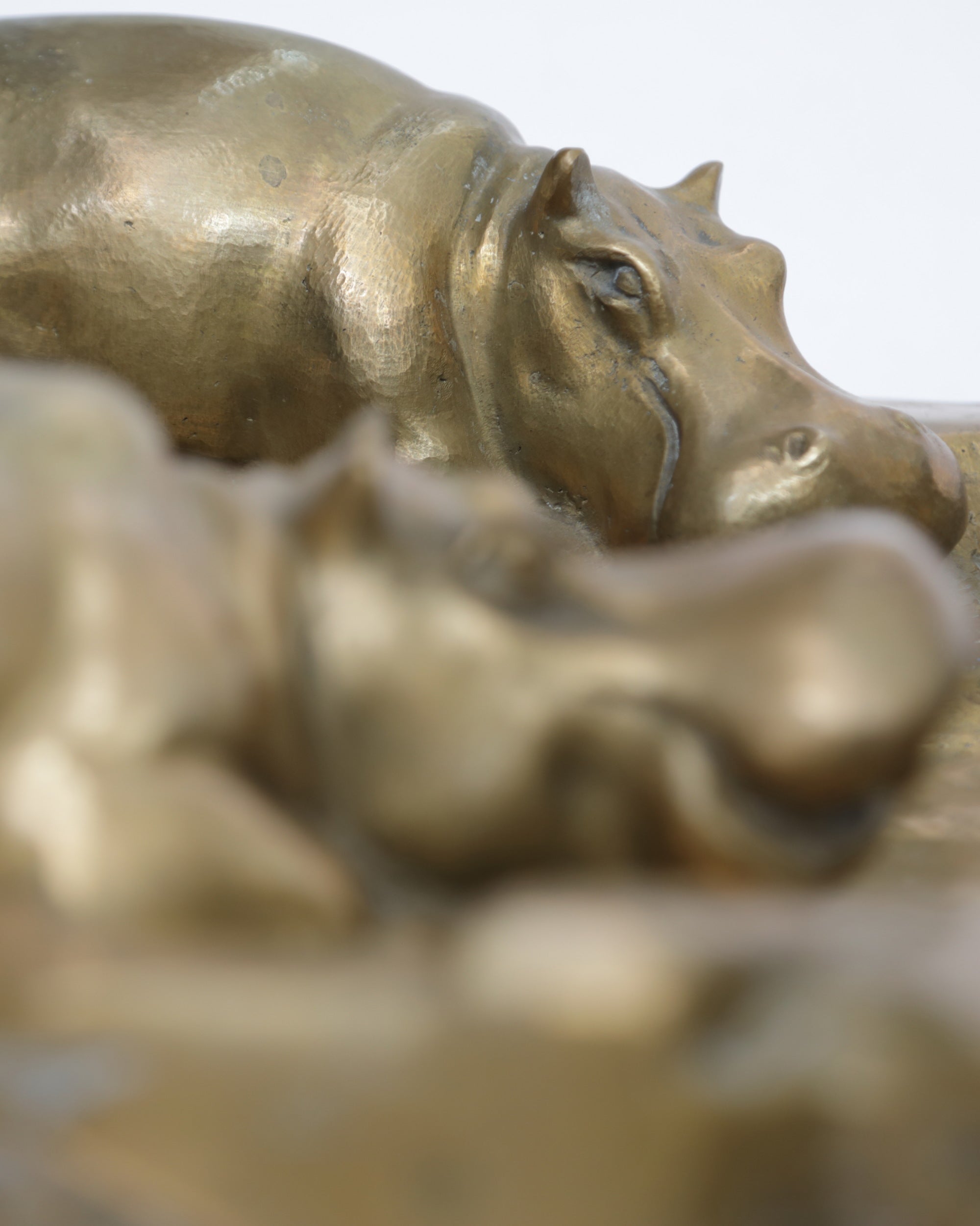 Raro Centrotavola Scultoreo Vasca Ippopotami 1973 Gabriella Crespi