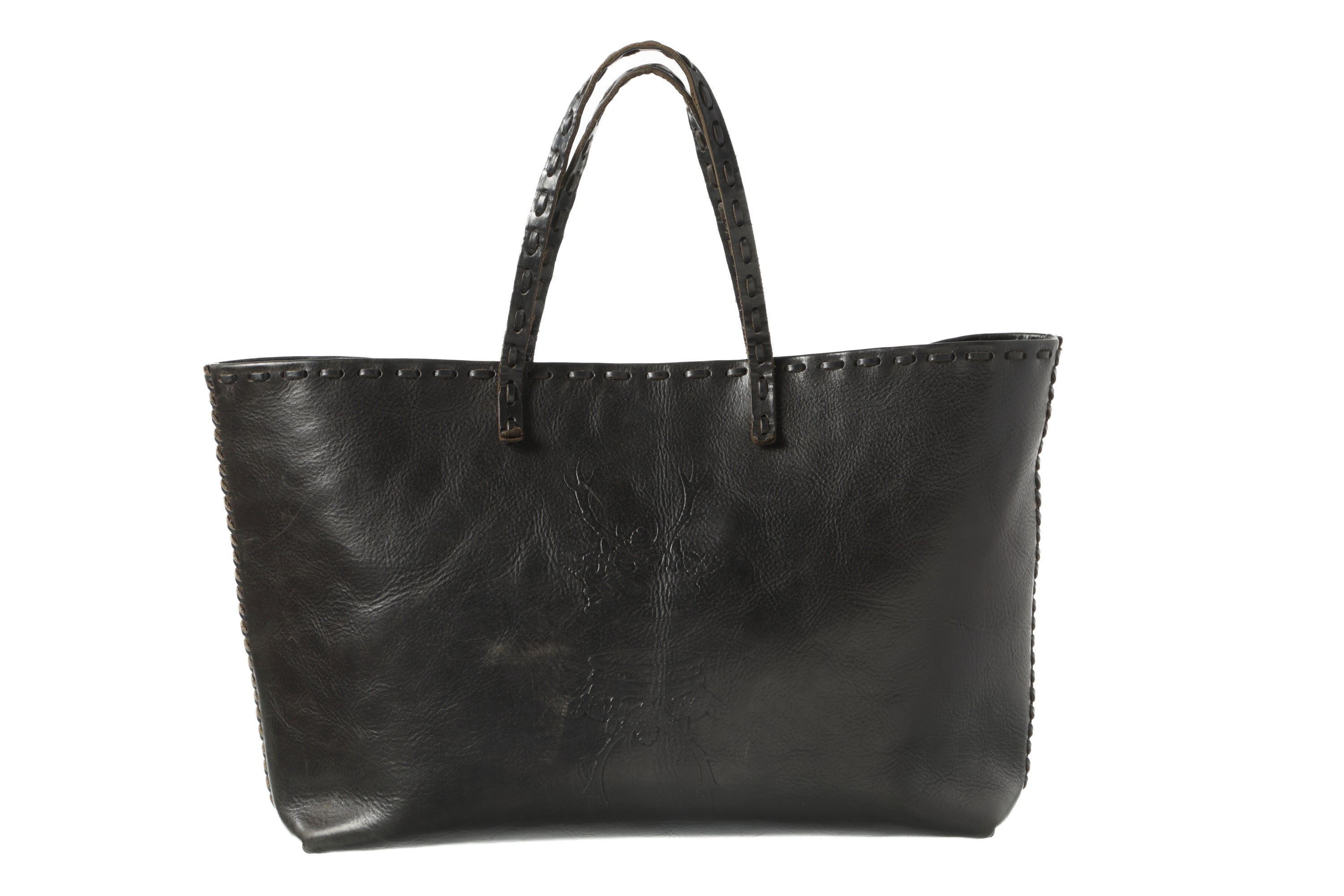 Fendi rollbag bag with leather loop in the bag and on the handle, 90s deer relief