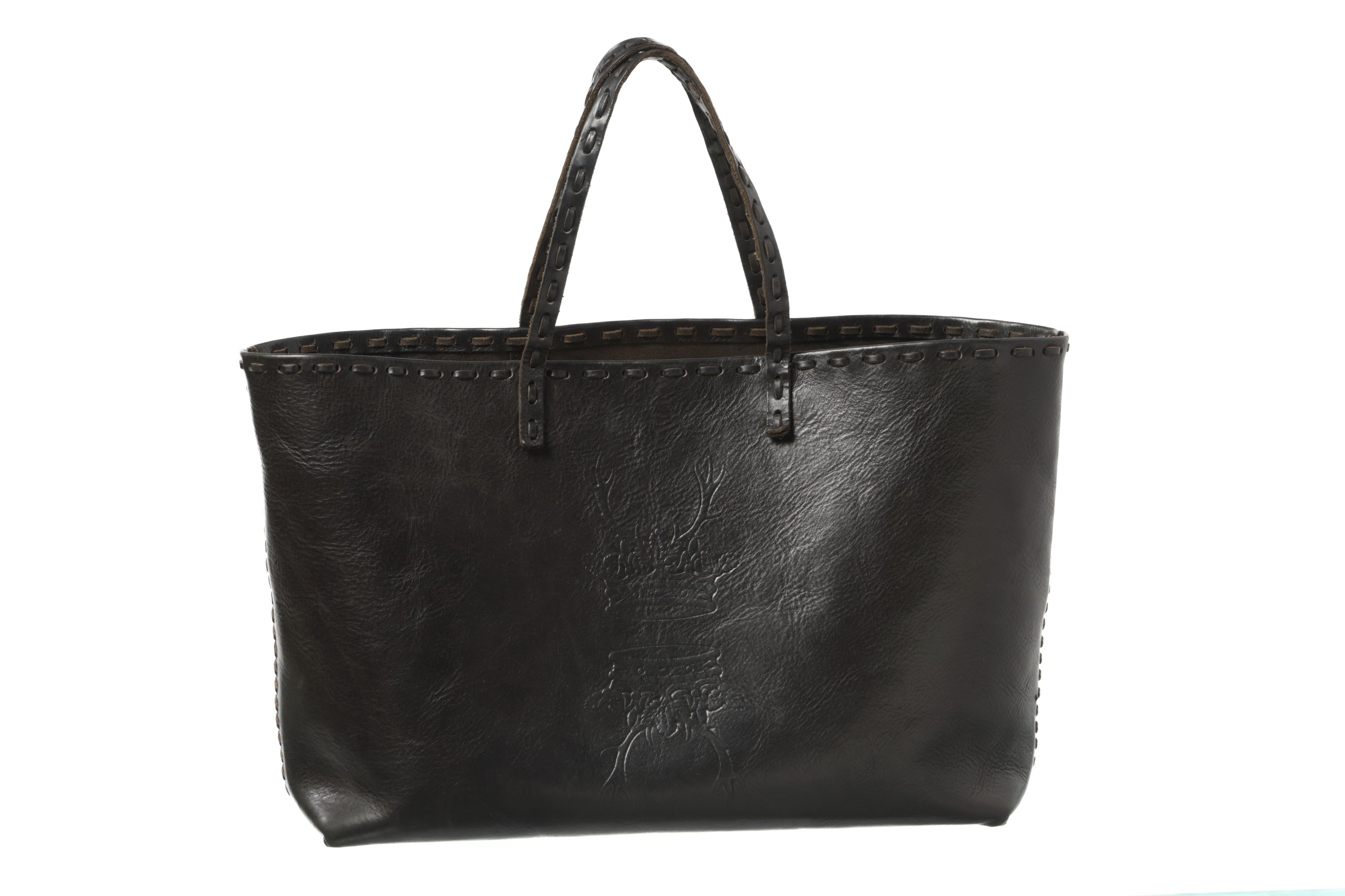 Fendi rollbag bag with leather loop in the bag and on the handle, 90s deer relief
