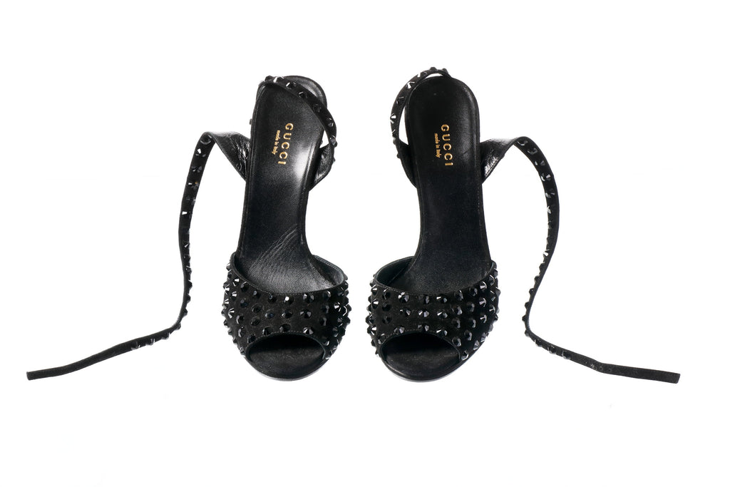 Gucci vintage sandal in black suede