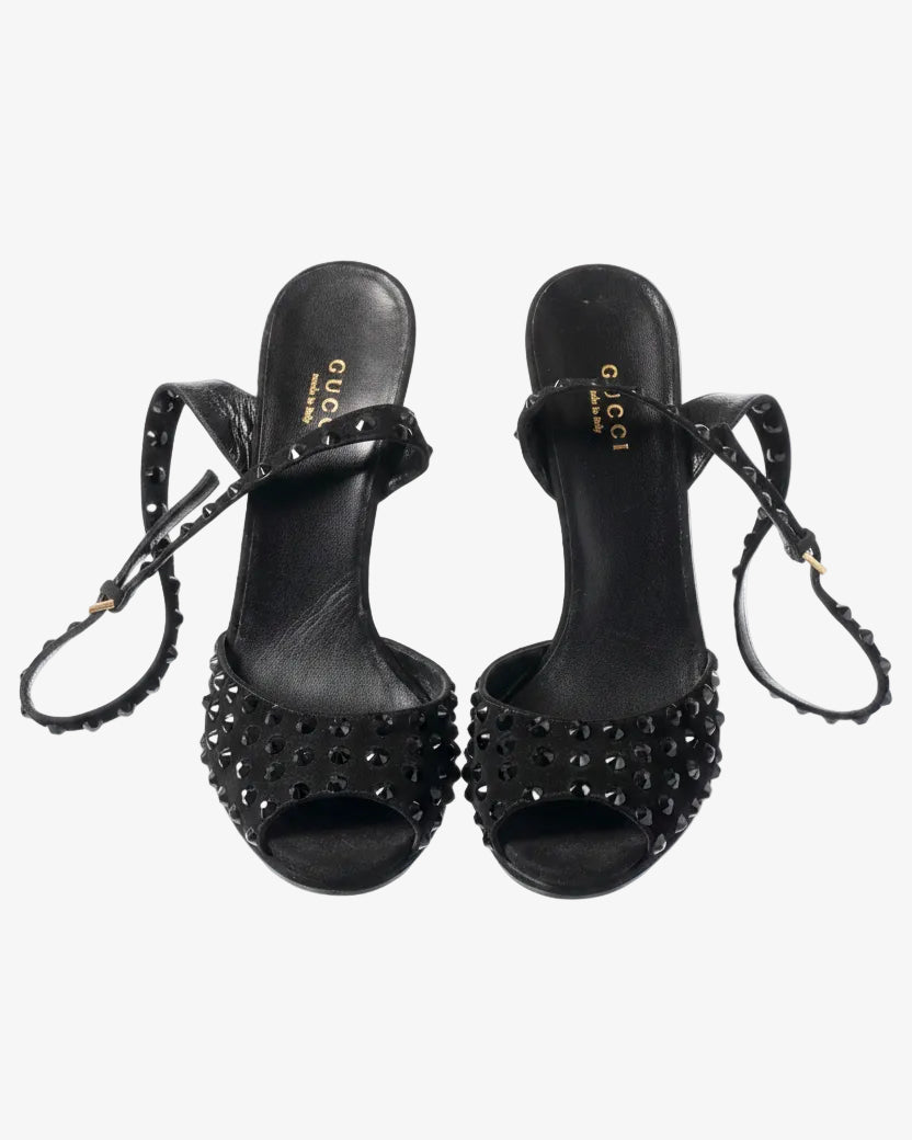 Gucci vintage sandal in black suede