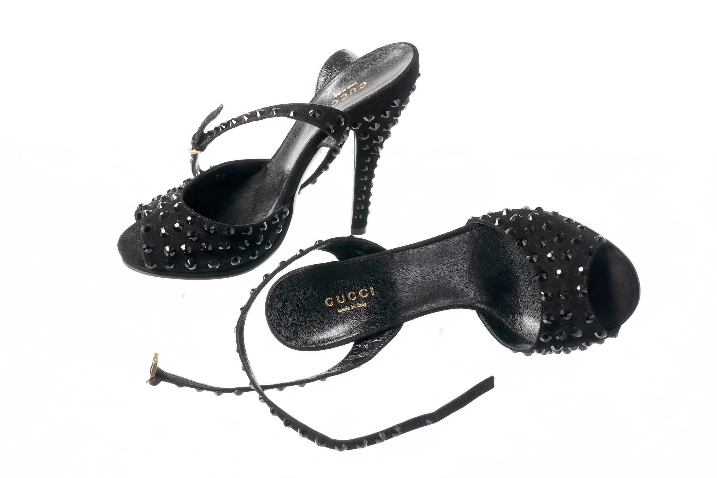 Gucci vintage sandal in black suede