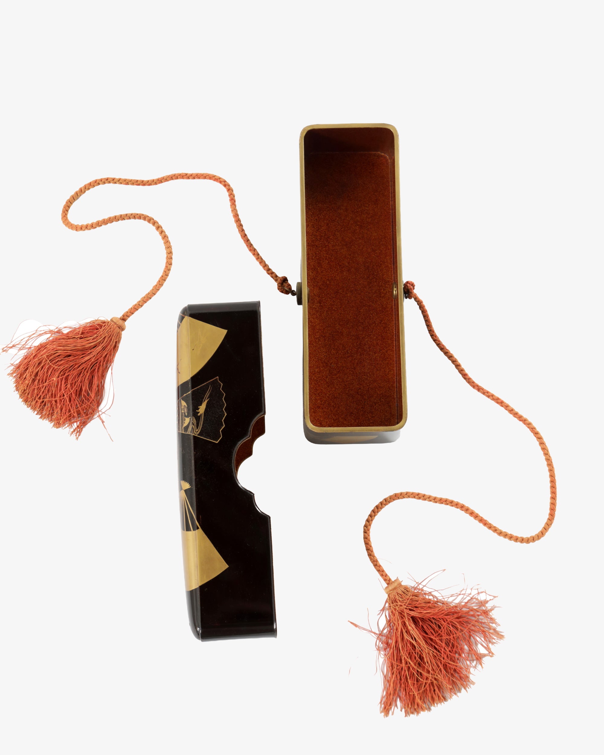 Lacquered Fubako box with fan decoration