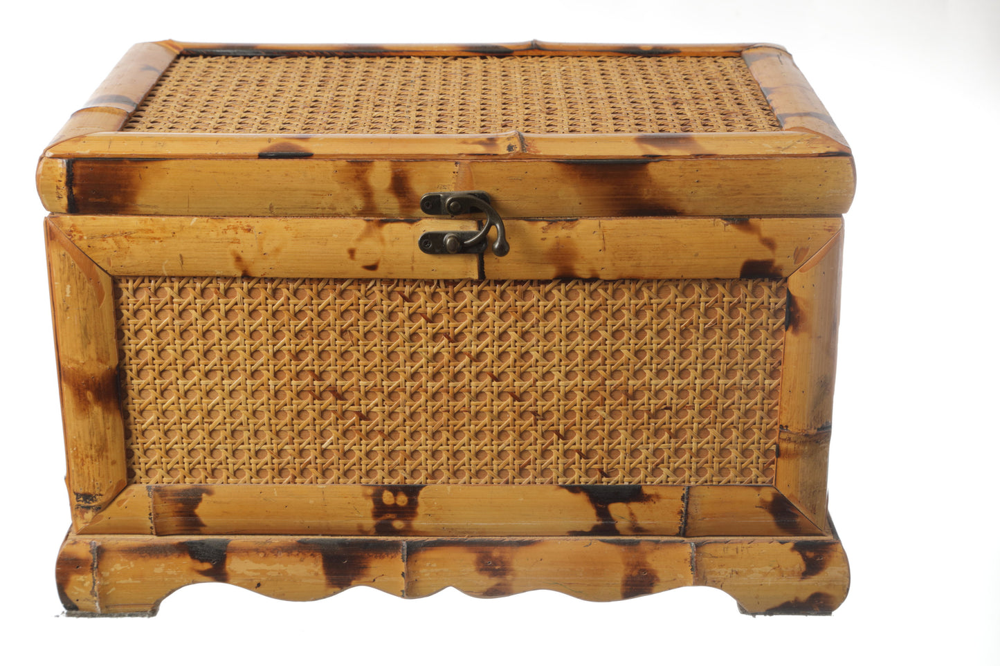 Bamboo and straw chest from Vienna from the 70s