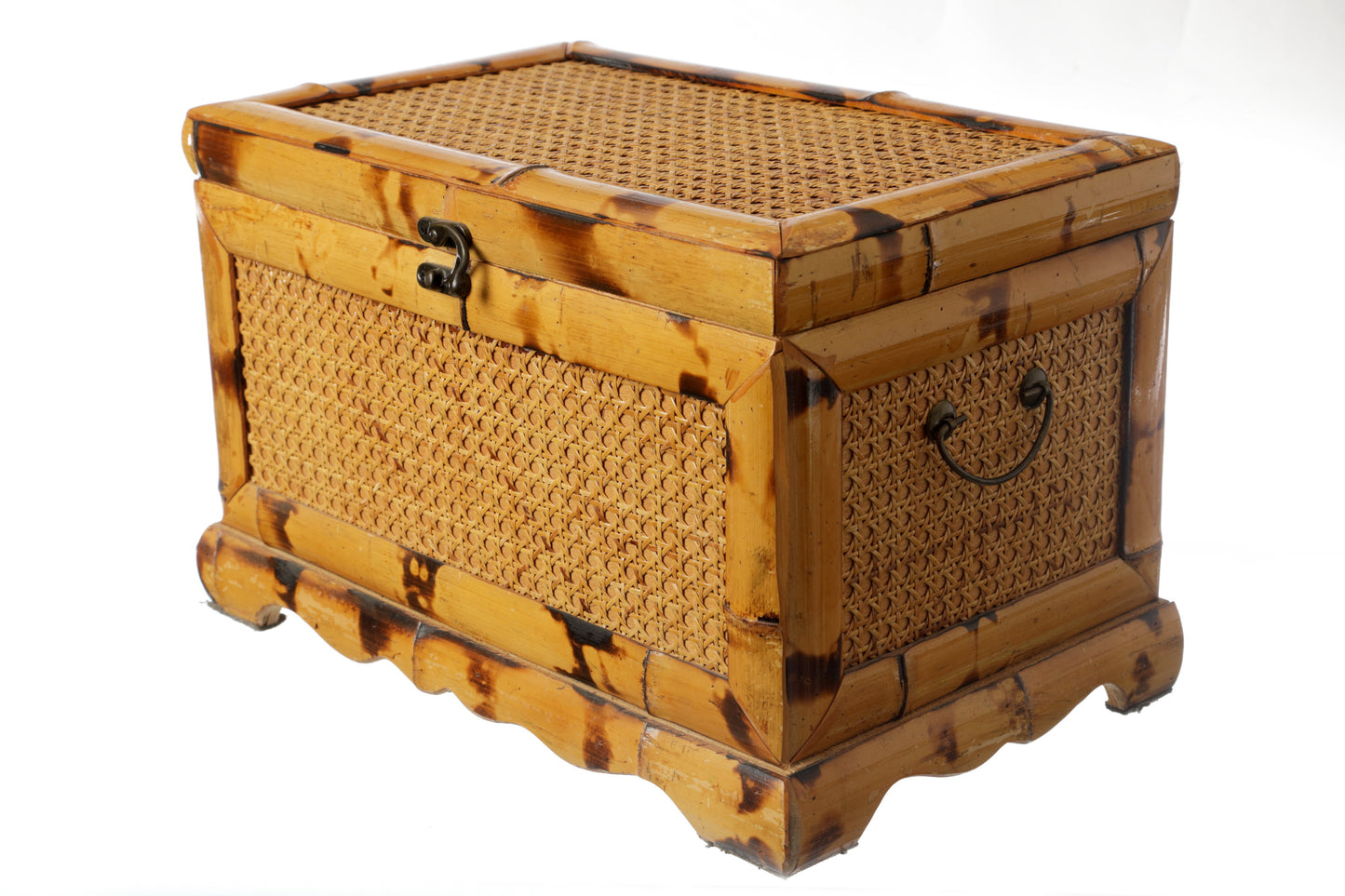 Bamboo and straw chest from Vienna from the 70s