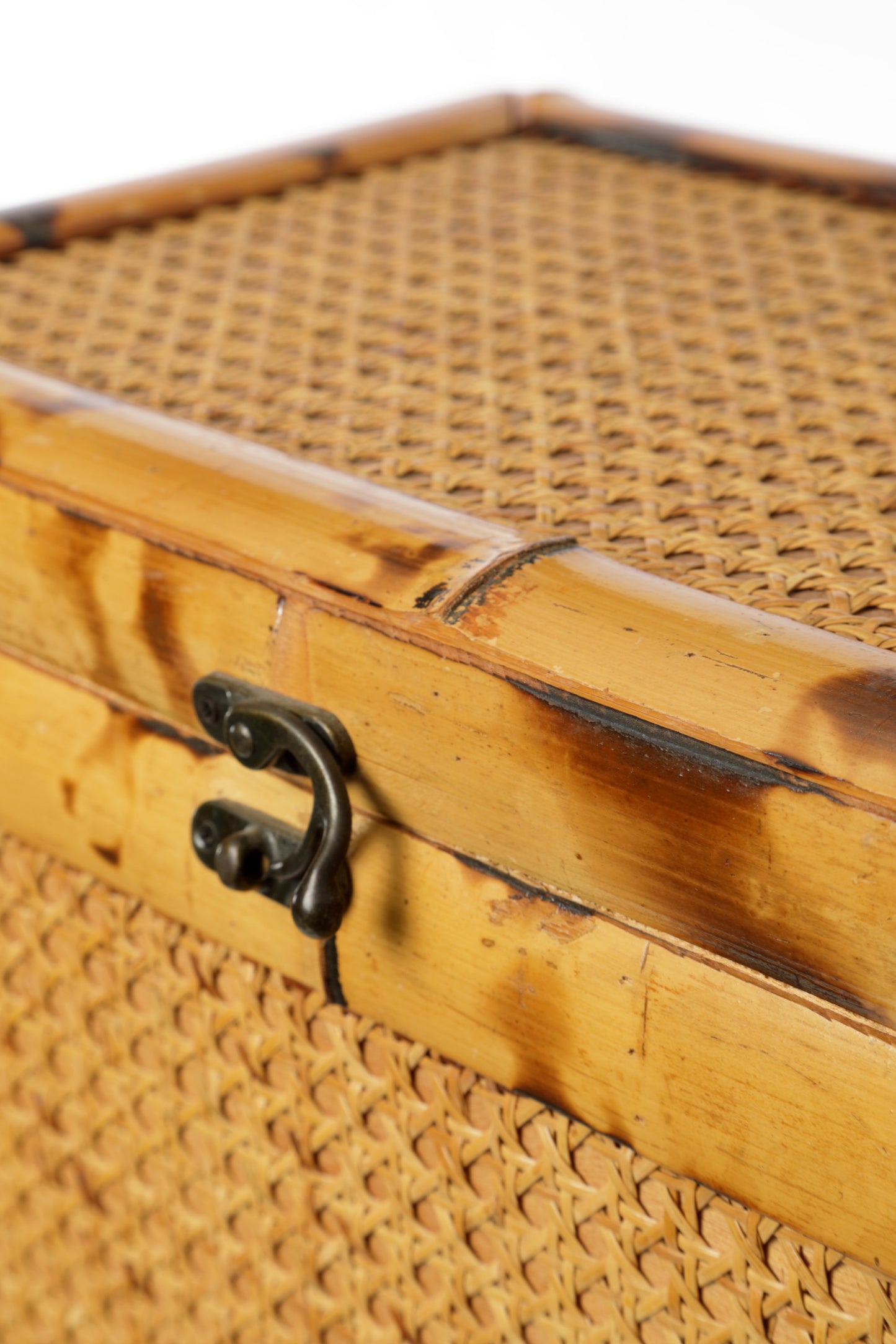 Bamboo and straw chest from Vienna from the 70s