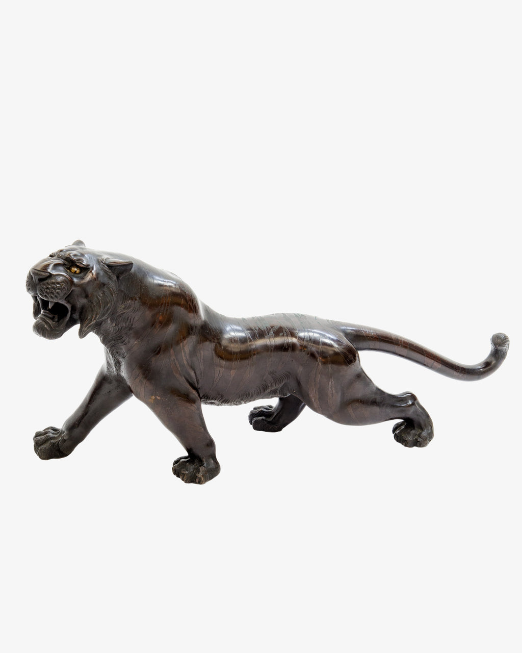 Scultura Tigre in bronzo  firmata Jozan