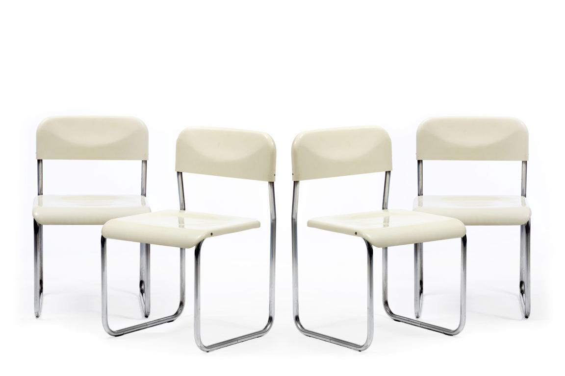 Four melamine chairs from the 70s