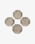 Six silver-plated Ferraro bamboo ceramic plates