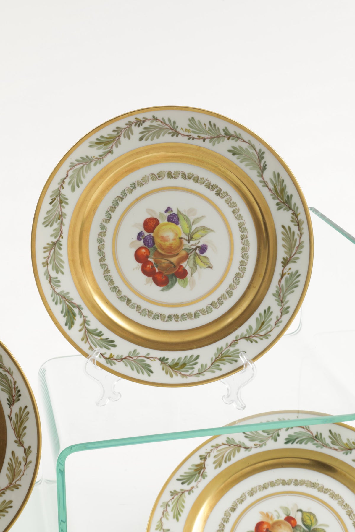Six 19th-century Sèvres porcelain plates with fruit decoration