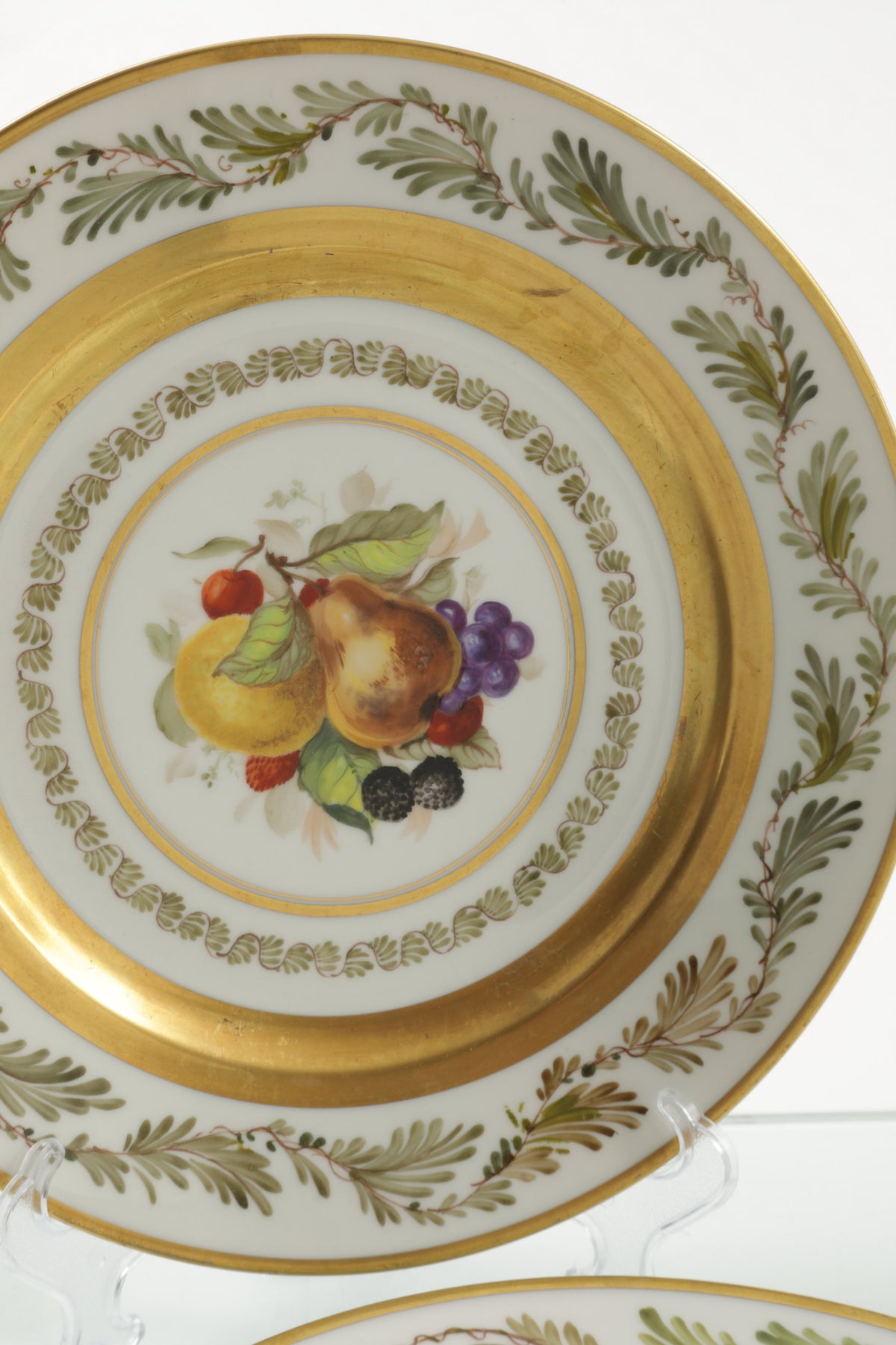 Six 19th-century Sèvres porcelain plates with fruit decoration