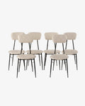 Six ivory herringbone fabric chairs reinterpreted by triplef