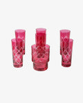 Glass set Pink cut crystal