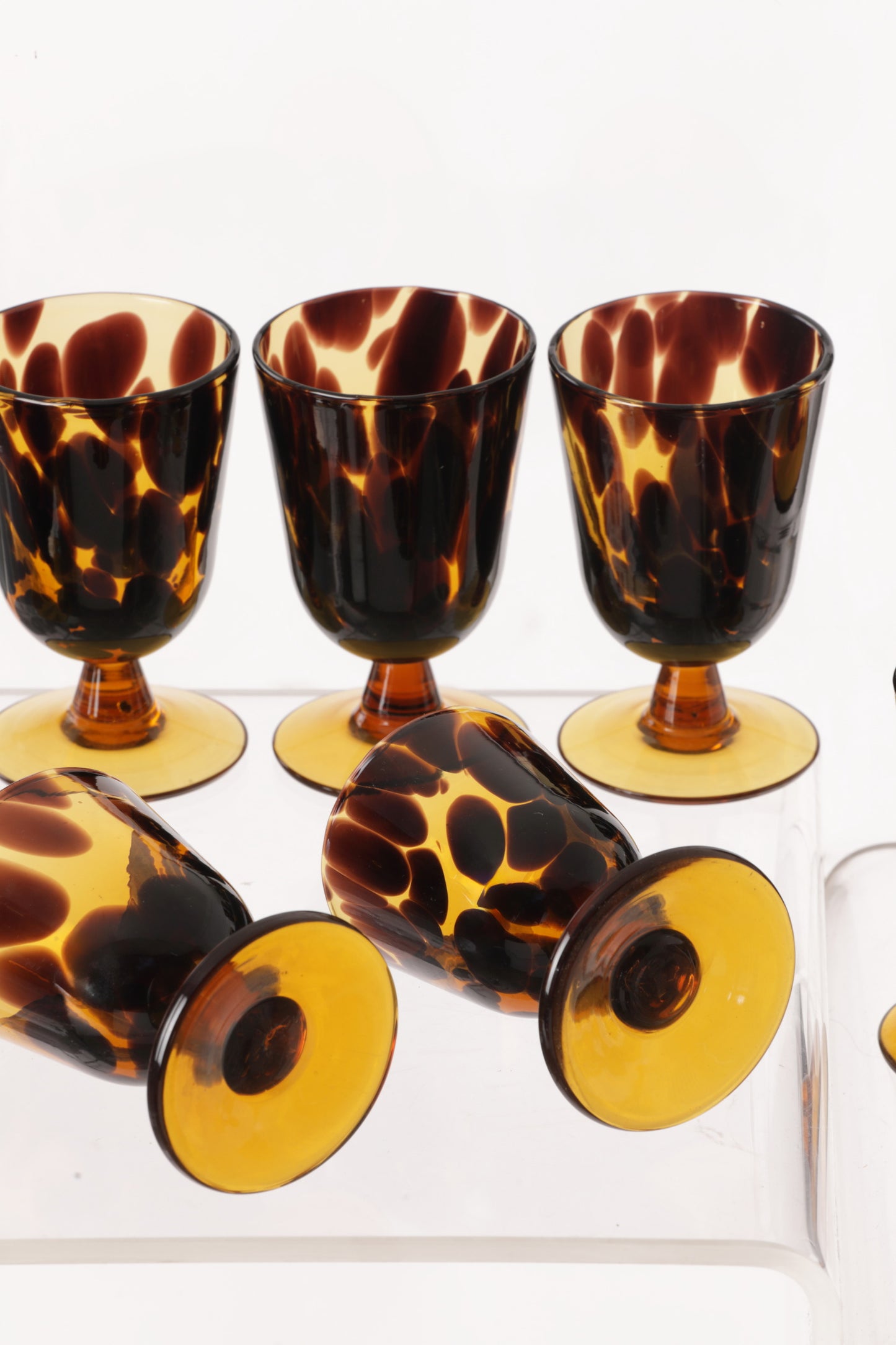 70s glassware set in speckled Murano glass