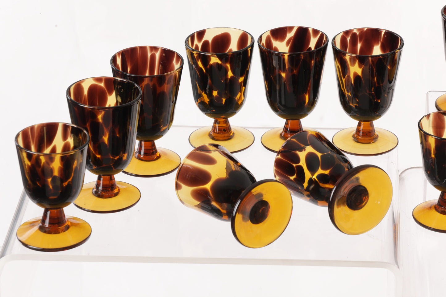 70s glassware set in speckled Murano glass