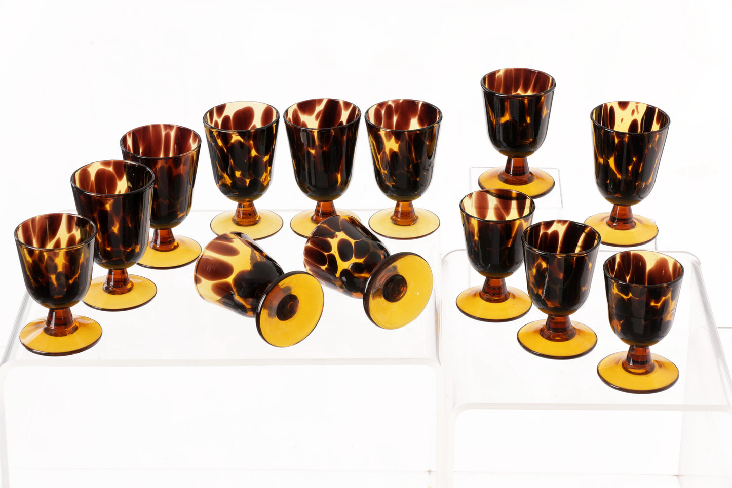 70s glassware set in speckled Murano glass