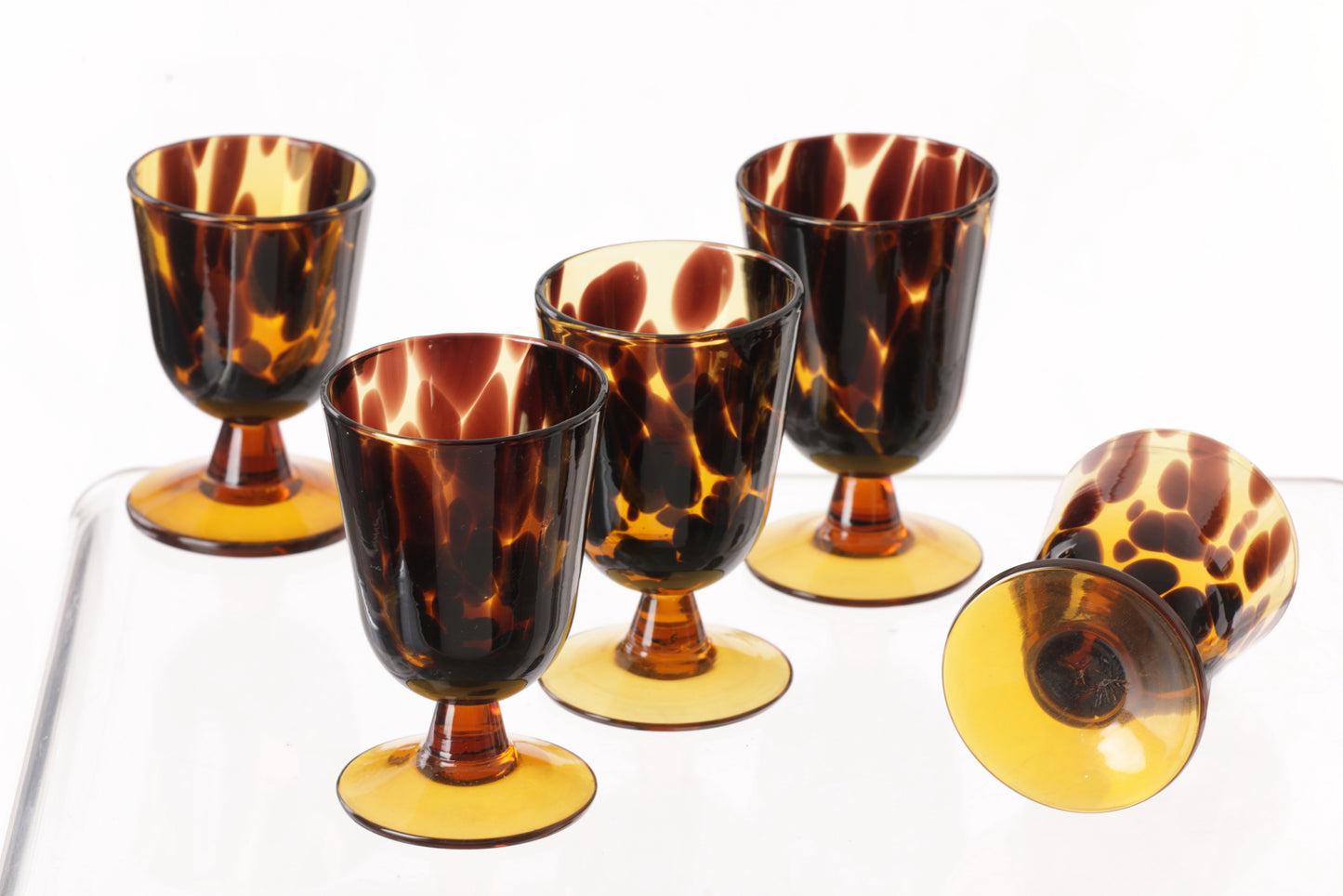 70s glassware set in speckled Murano glass