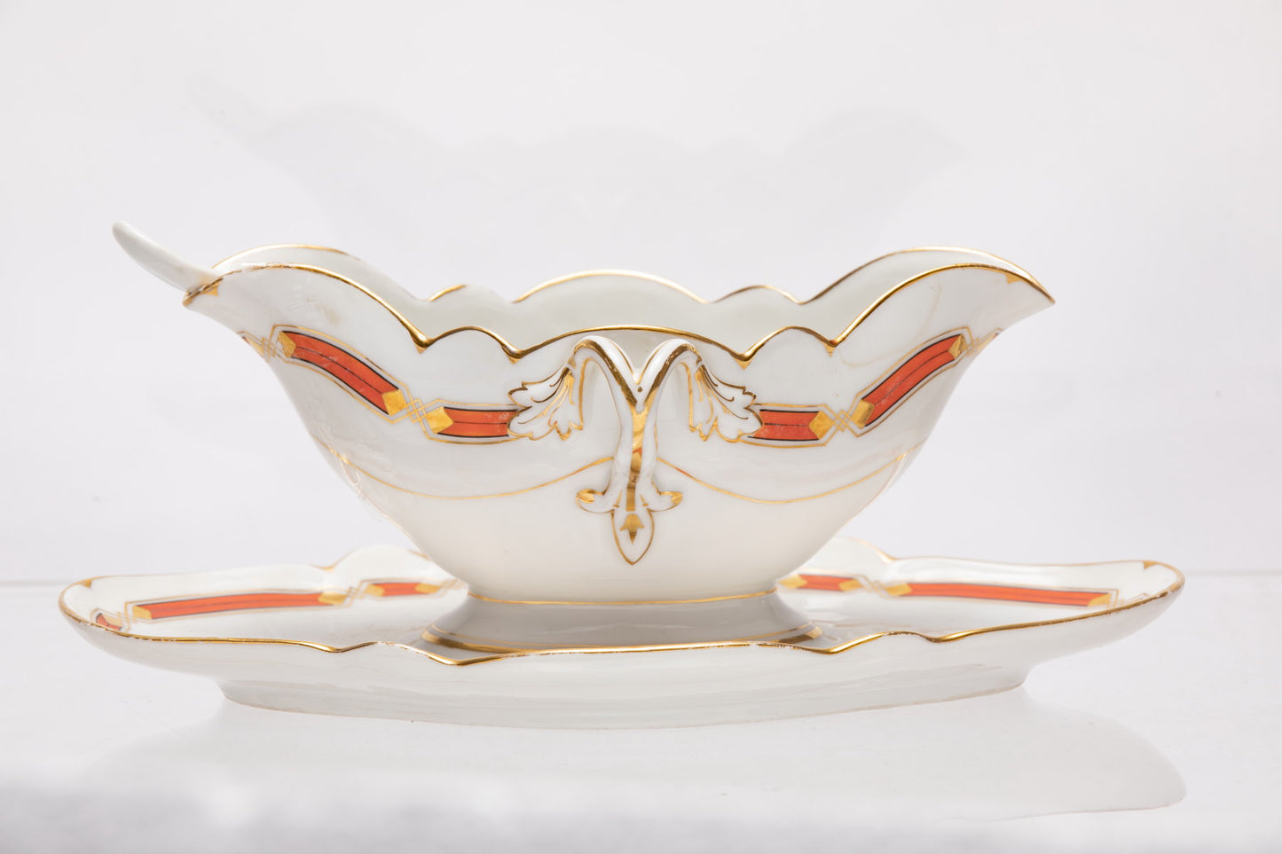 Orange lozenge porcelain serving set