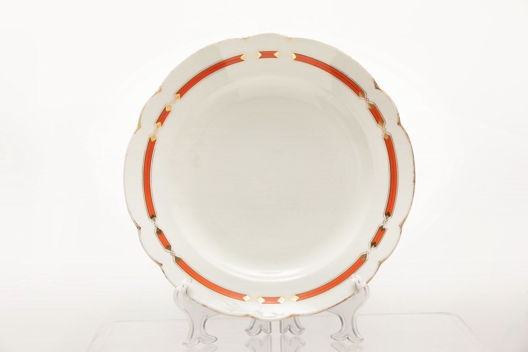 Orange lozenge porcelain serving set
