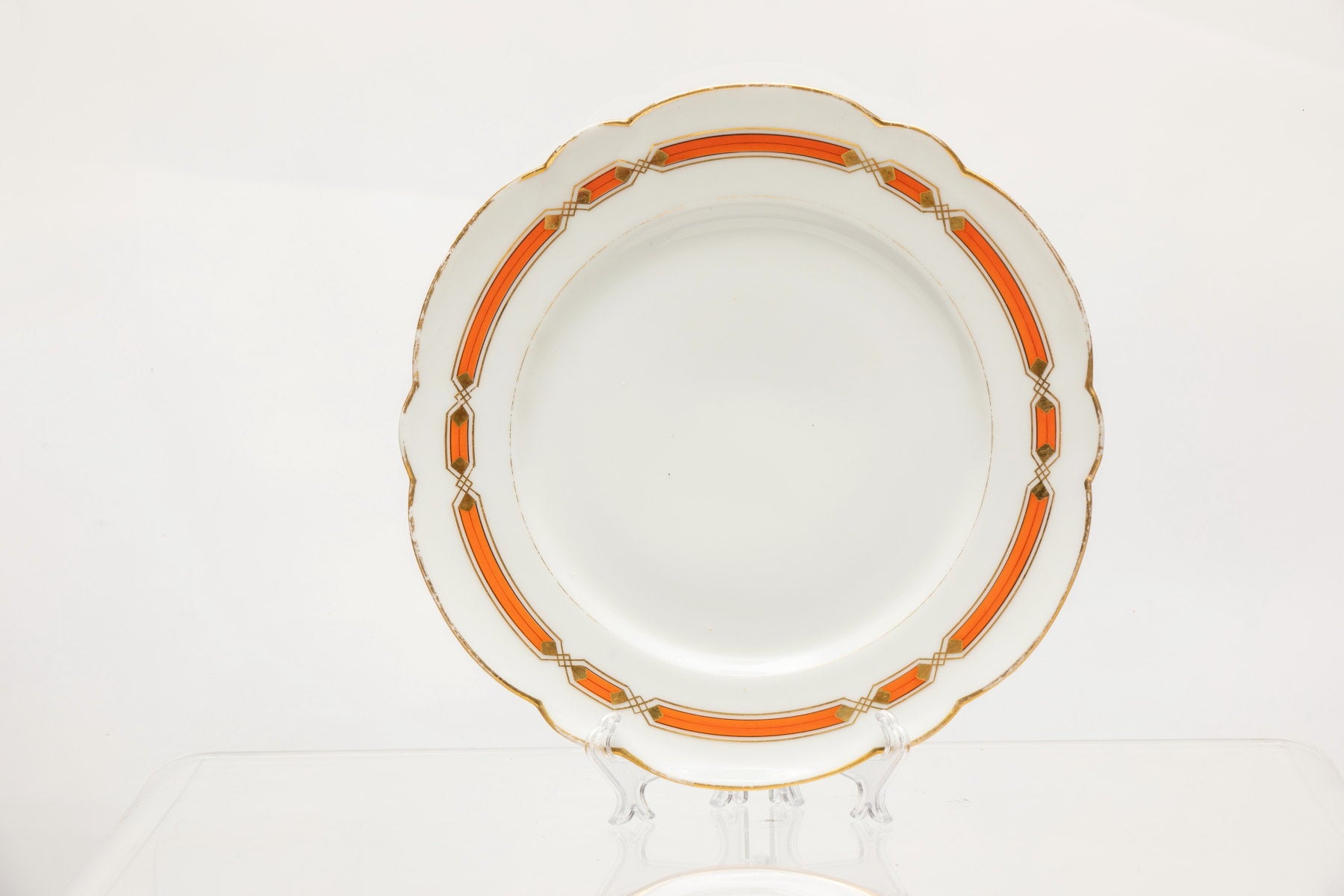 Servizio da portata porcellana losanghe arancio