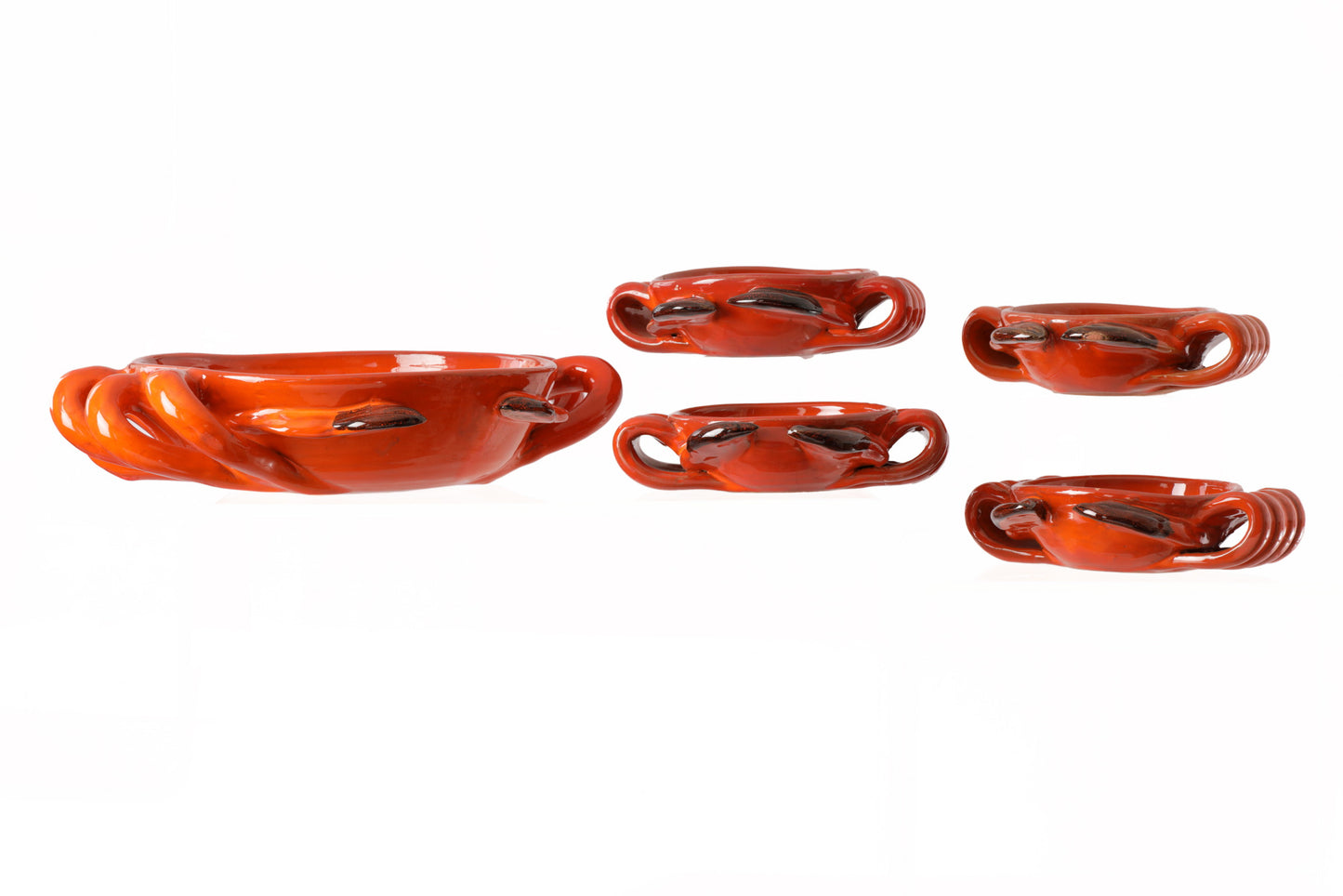 Sicilian ceramic crab fish soup service