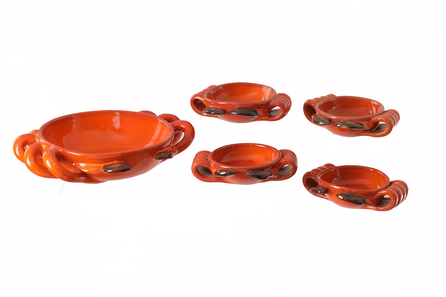 Sicilian ceramic crab fish soup service