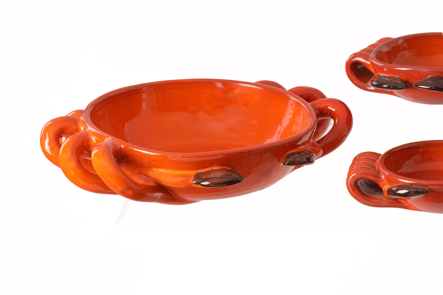 Sicilian ceramic crab fish soup service