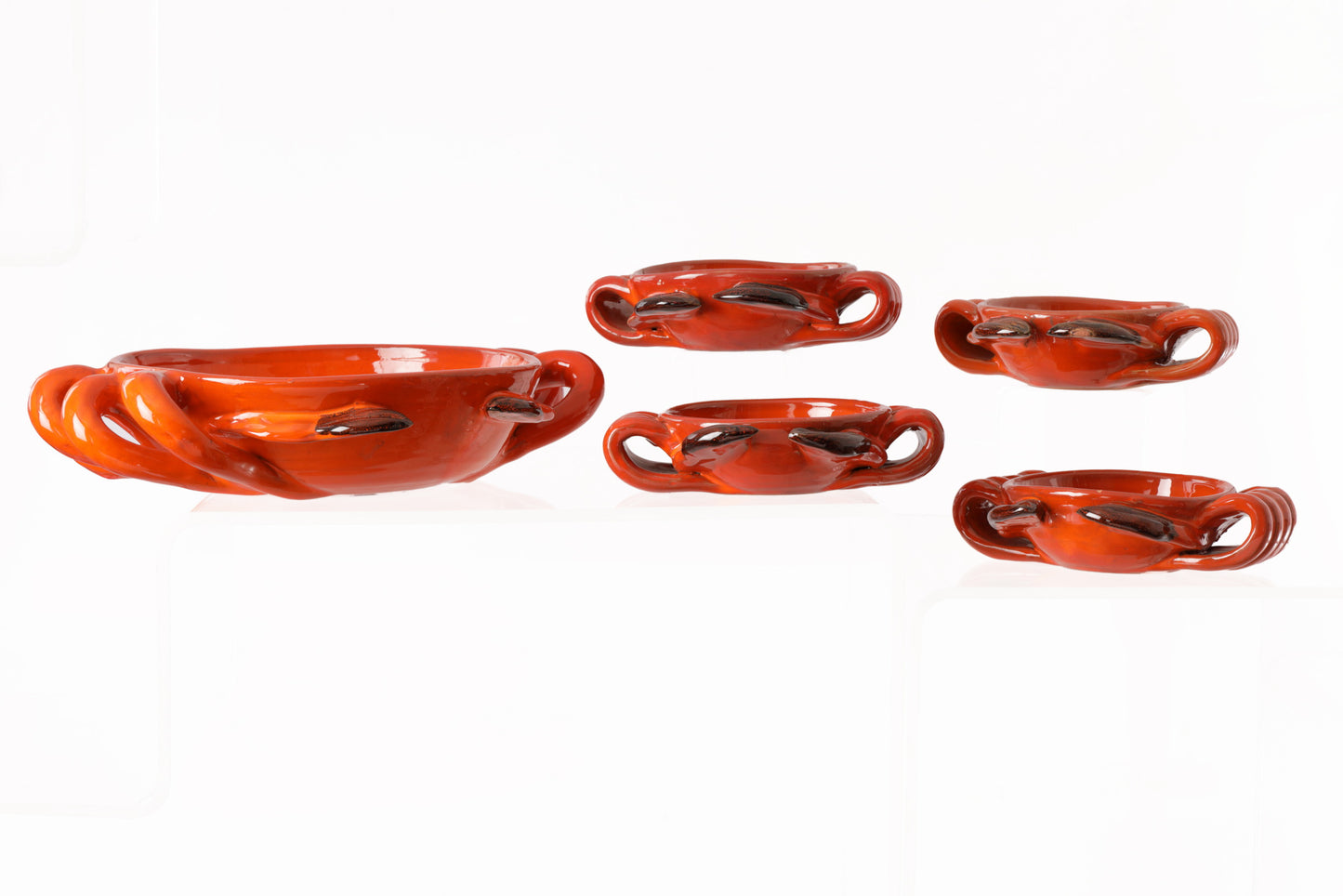 Sicilian ceramic crab fish soup service