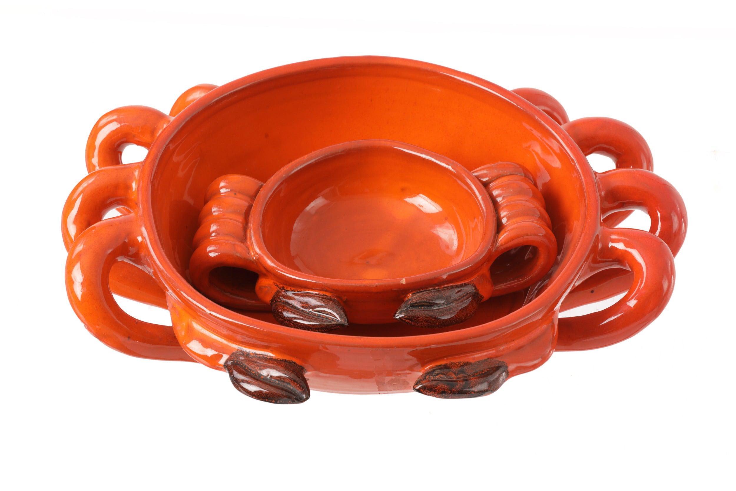 Sicilian ceramic crab fish soup service