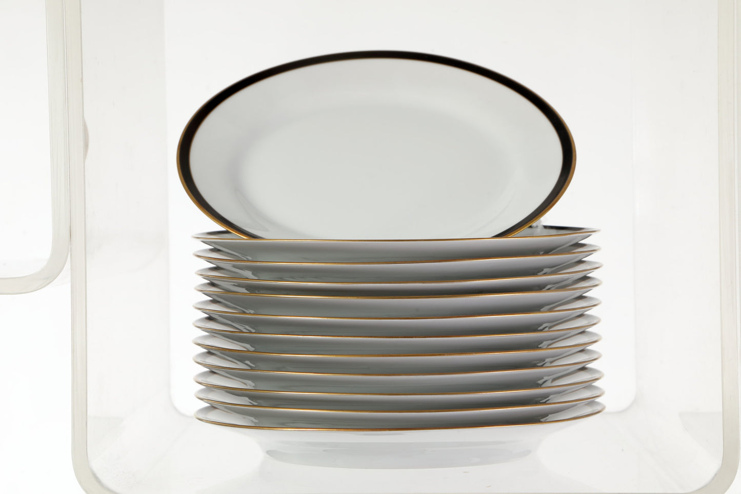 ALT tirschenreuth 1838 germany porcelain dinner service with black and gold border