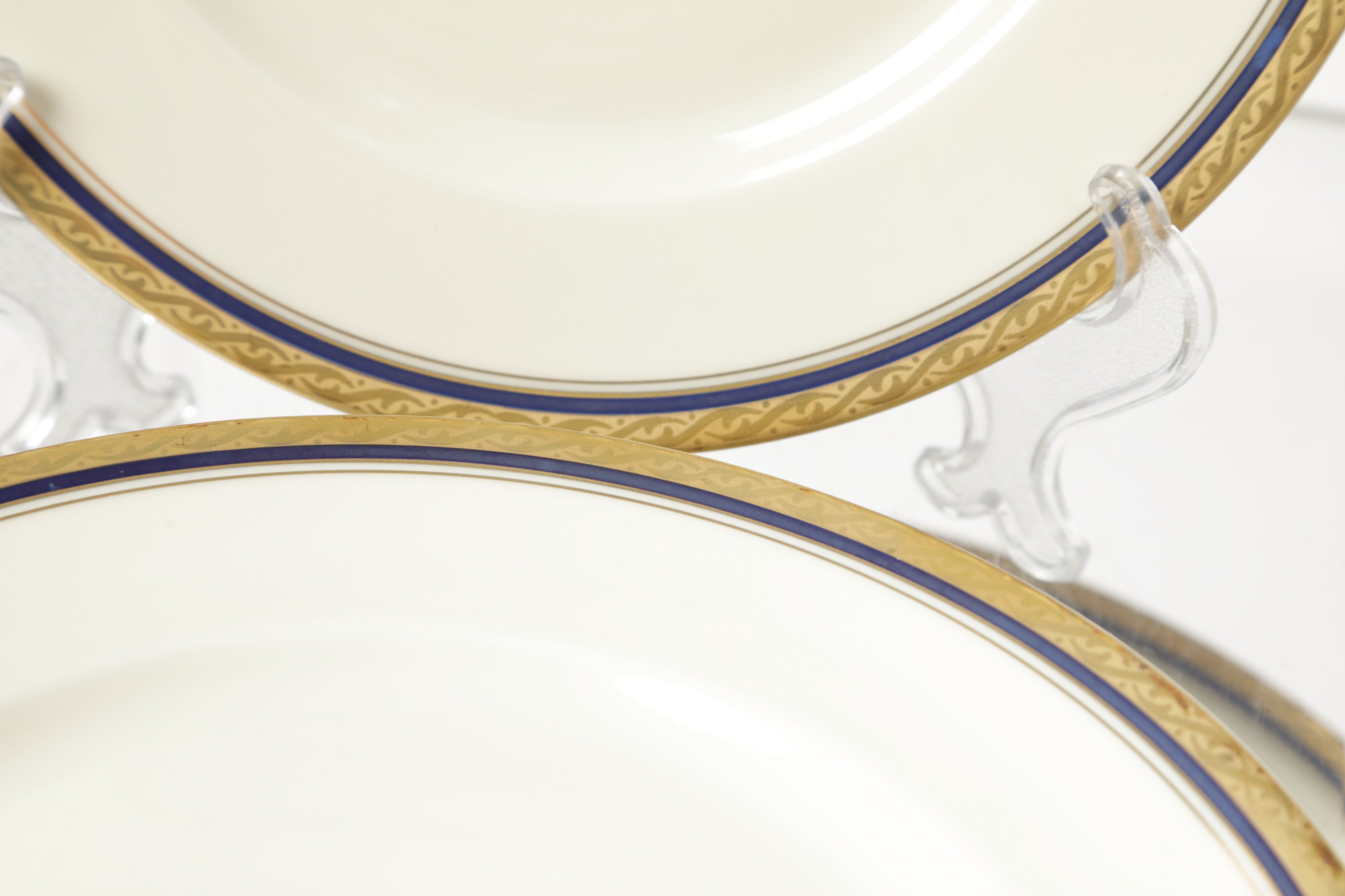Eschenbach dinner set with blue and gold edge, 1960s