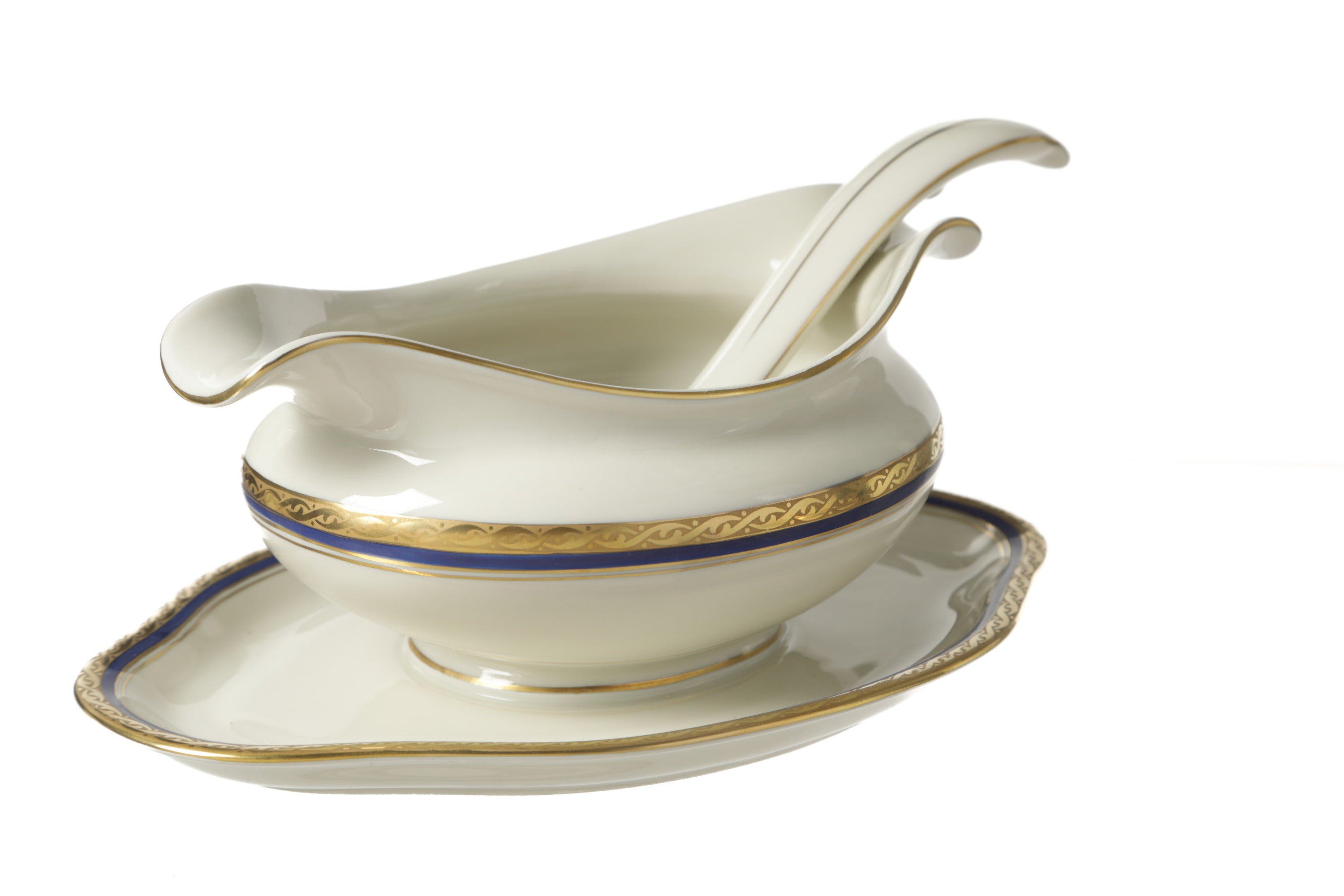 Eschenbach dinner set with blue and gold edge, 1960s