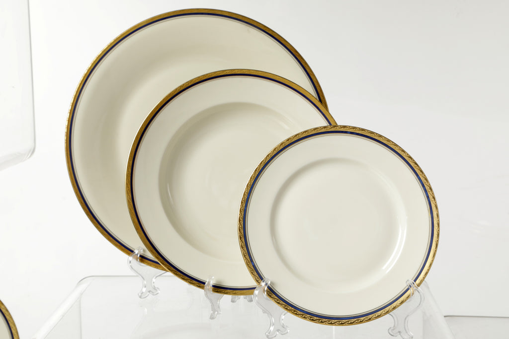 Servizio piatti Eschenbach bordo blu e oro anni 60