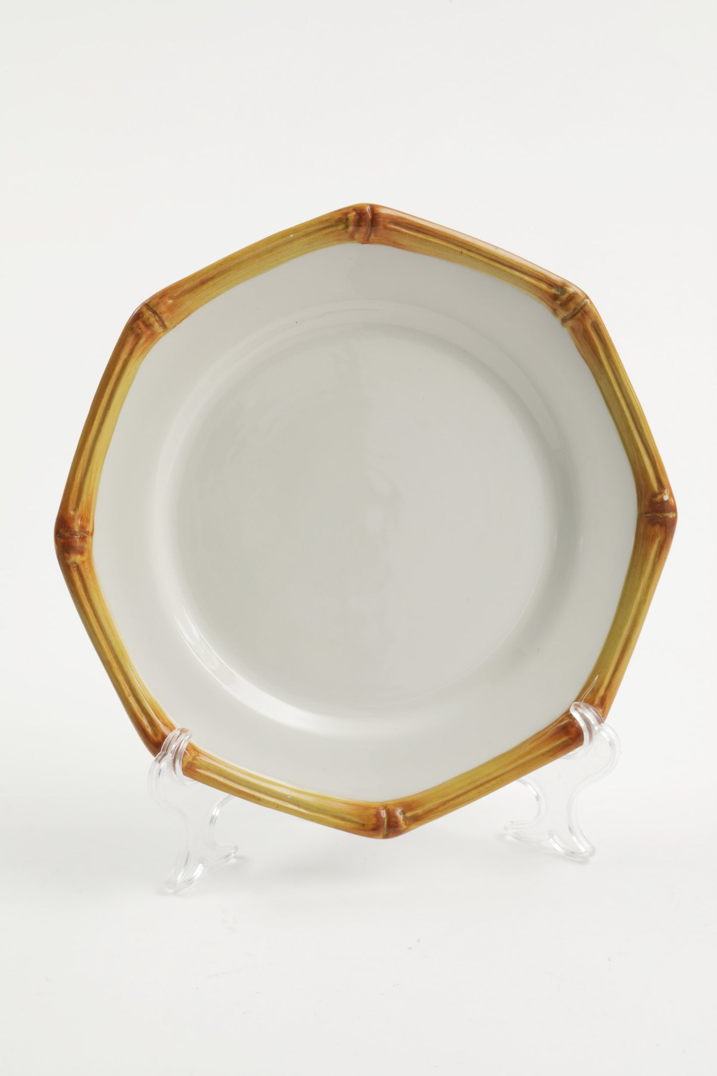 Este ceramic plate set from the 70s with bamboo edge