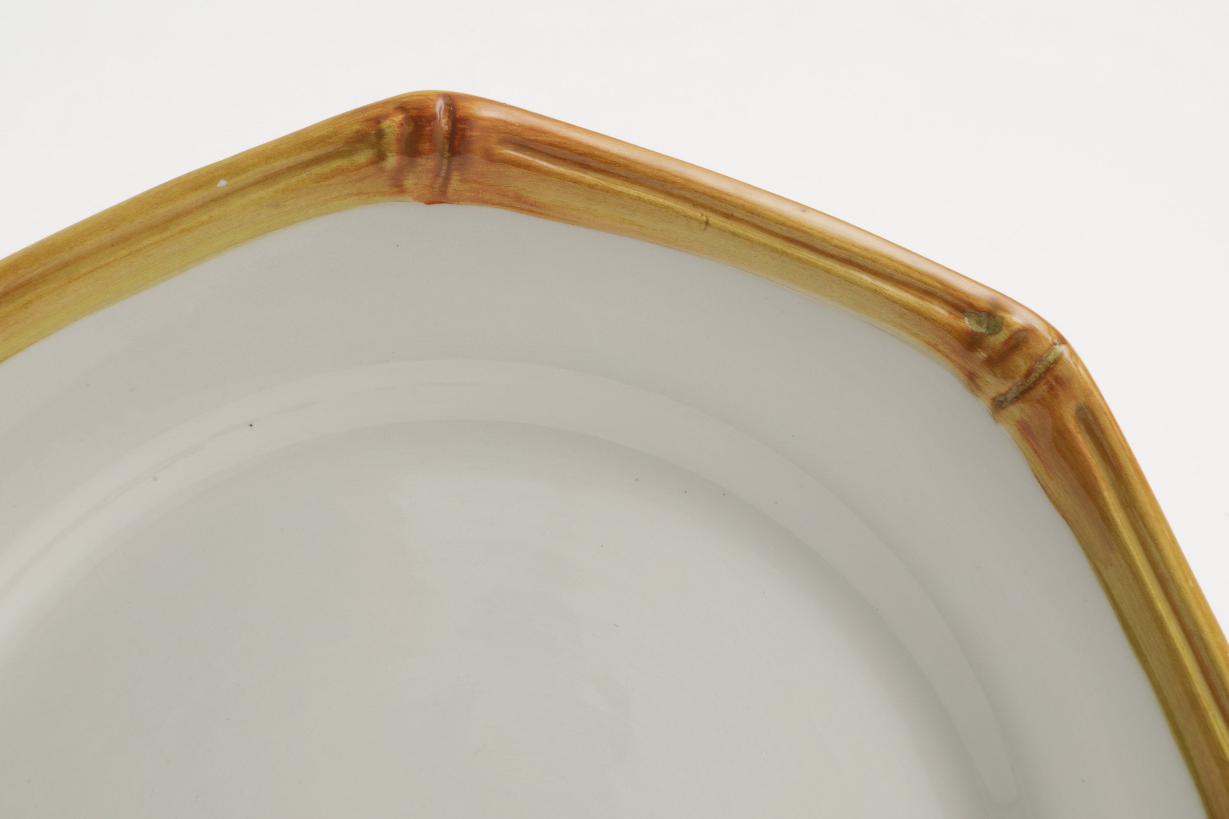 Servizio piatti ceramica Este anni 70 bordo bamboo