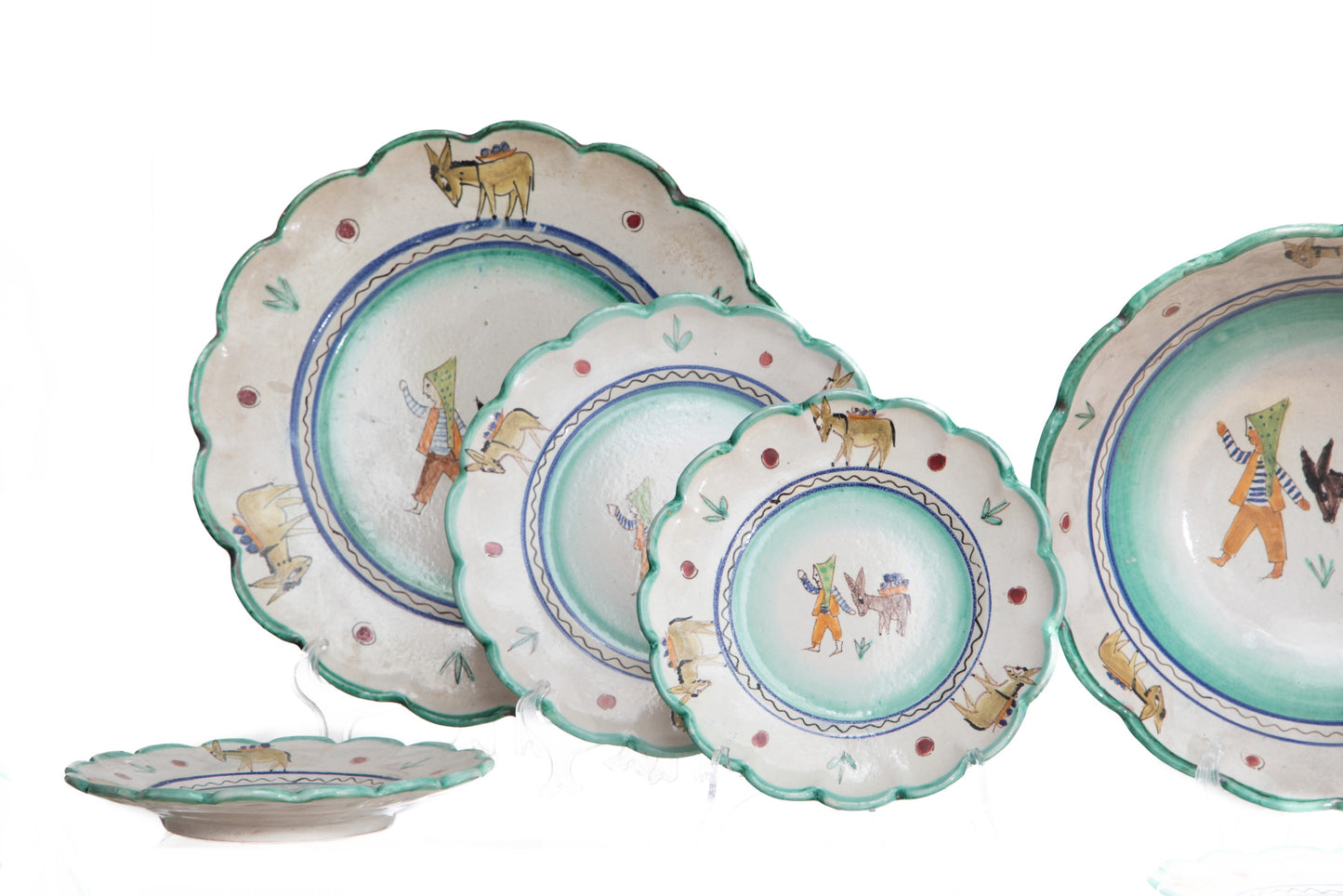 Vietri ceramic plate set from the 1950s by Vincenzo Pinto