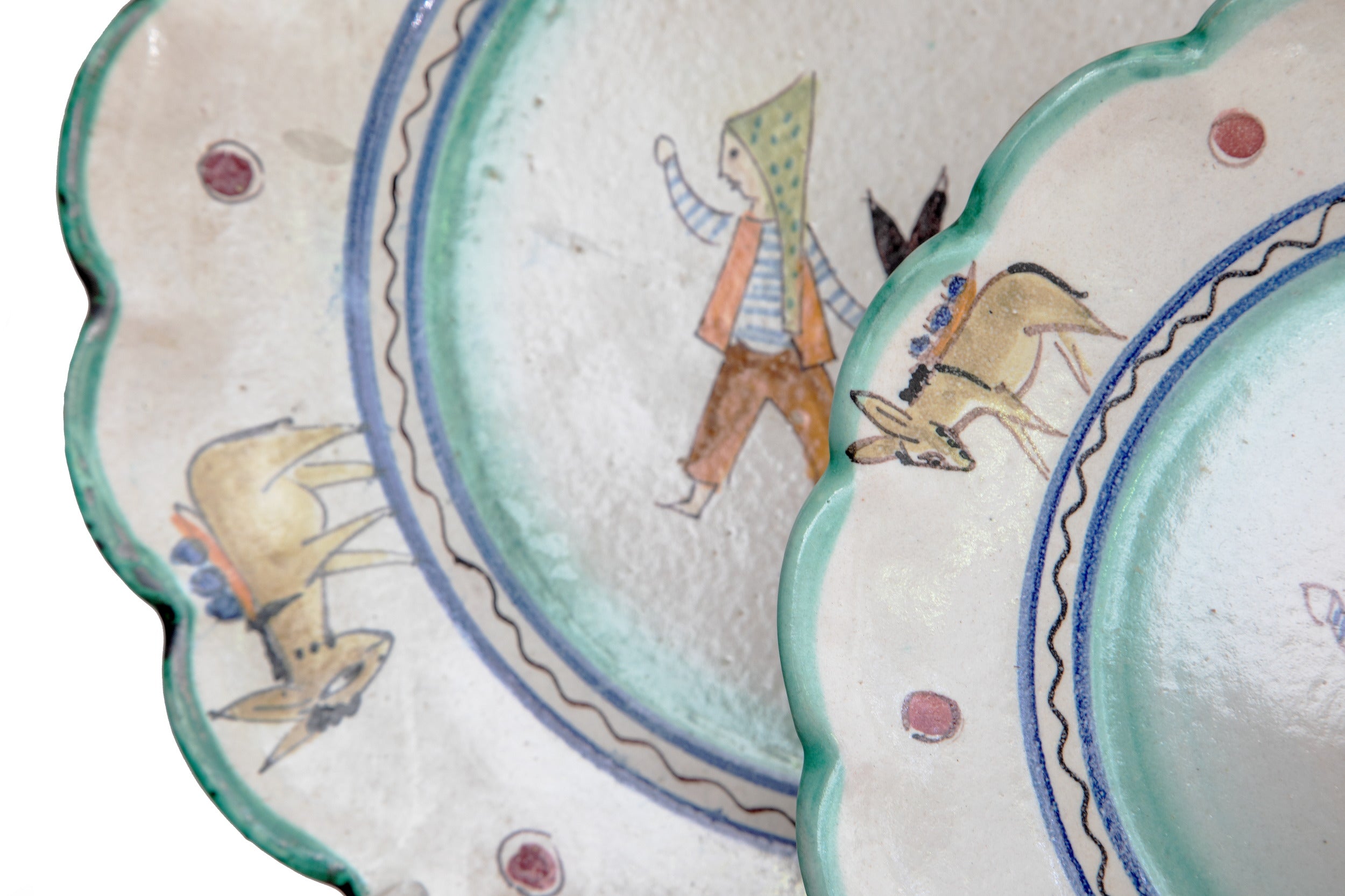 Vietri ceramic plate set from the 1950s by Vincenzo Pinto