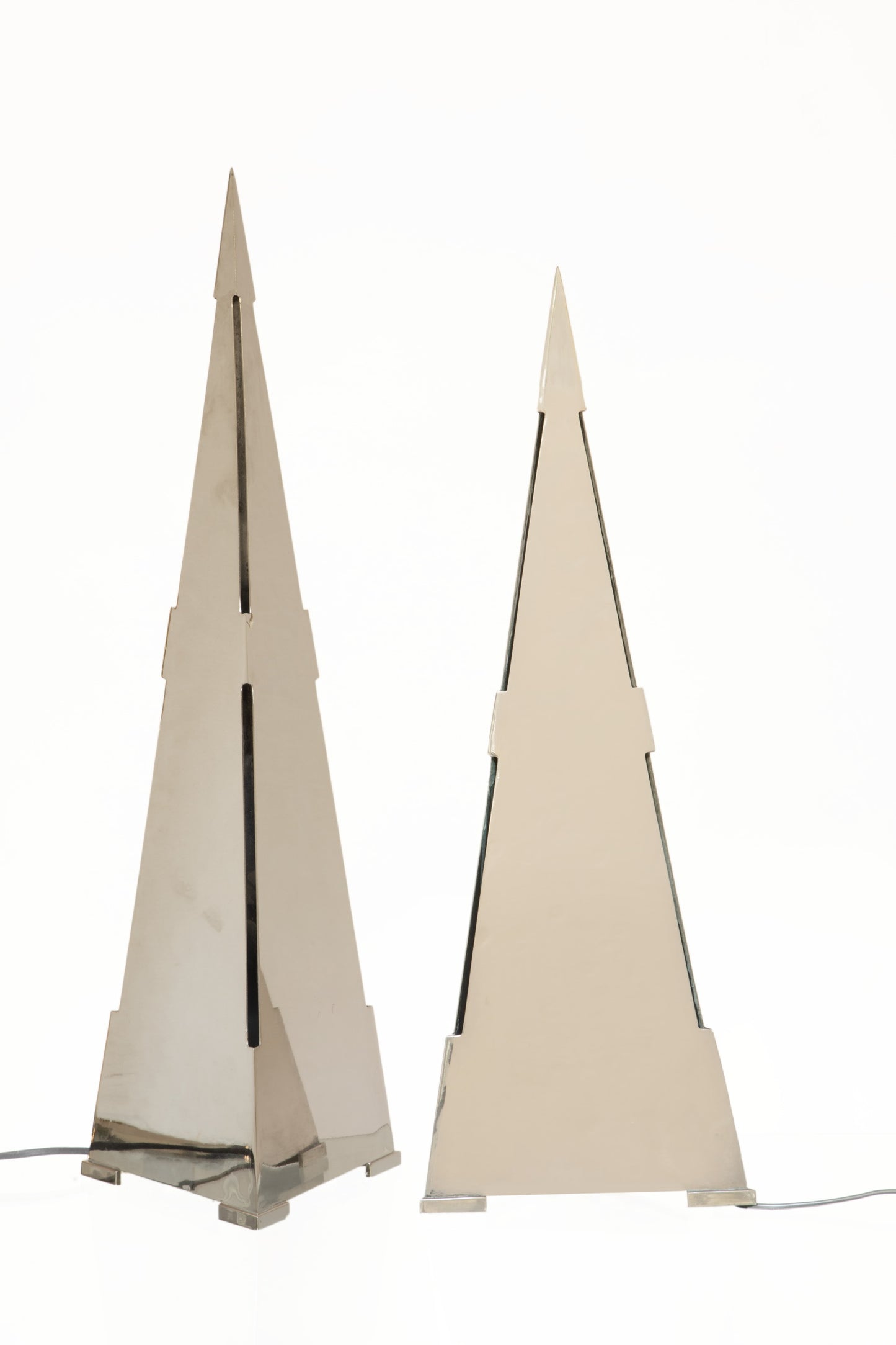 Pair of Gabriella Crespi pyramid lamps from the 80s