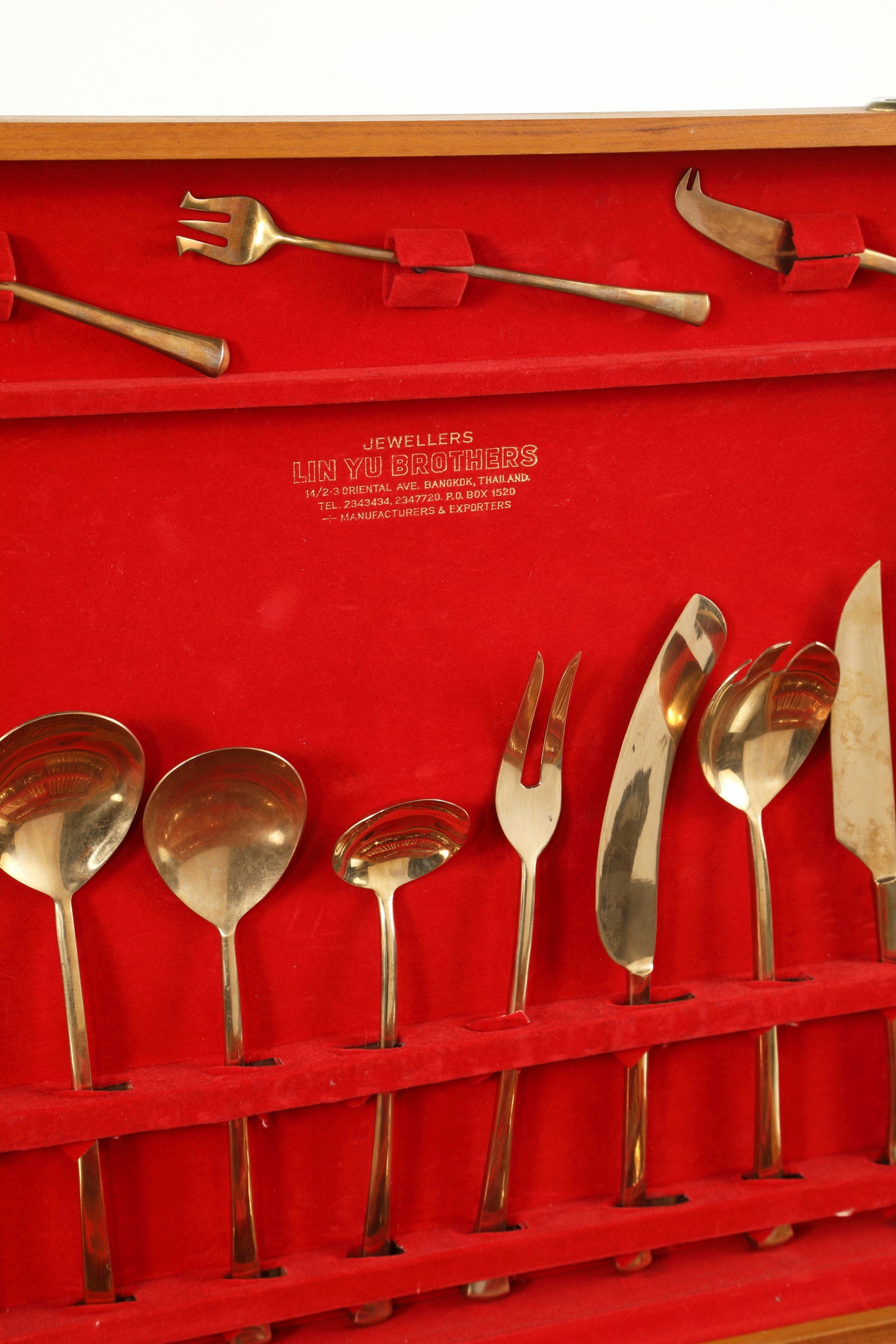 Lin Yu Brothers 1950s brass cutlery set, 144 pieces