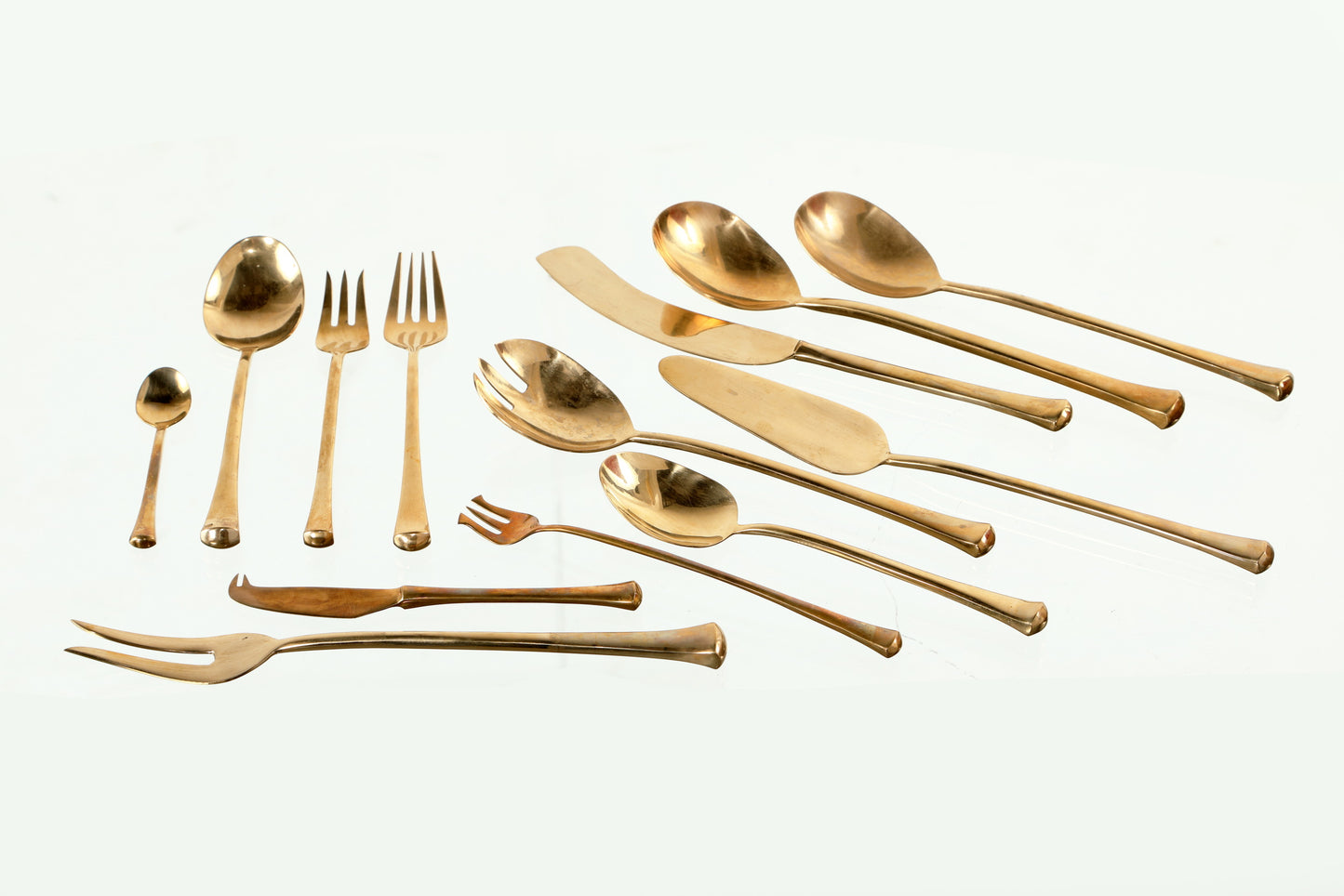 Lin Yu Brothers 1950s brass cutlery set, 144 pieces