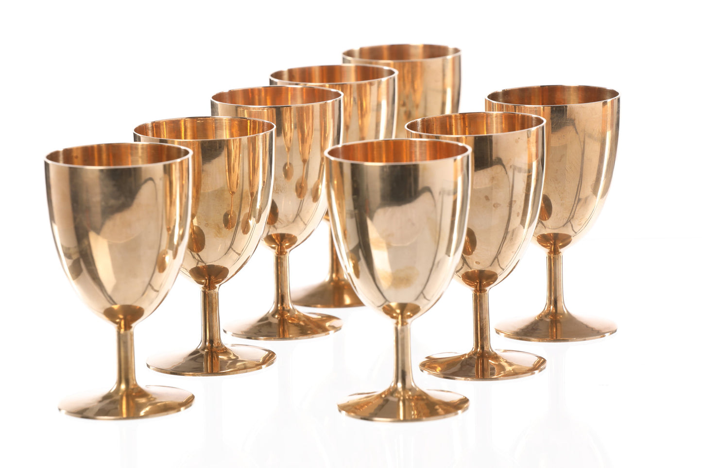 Goblet set with brass tray