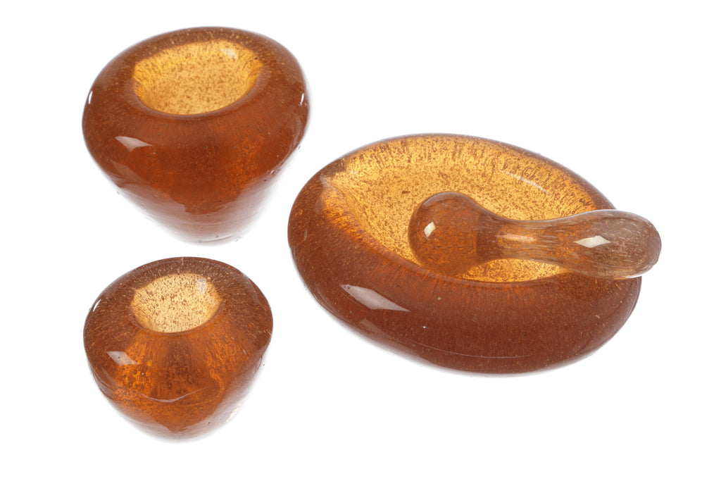 Set fumo anni 70 vetro di Murano pulegoso