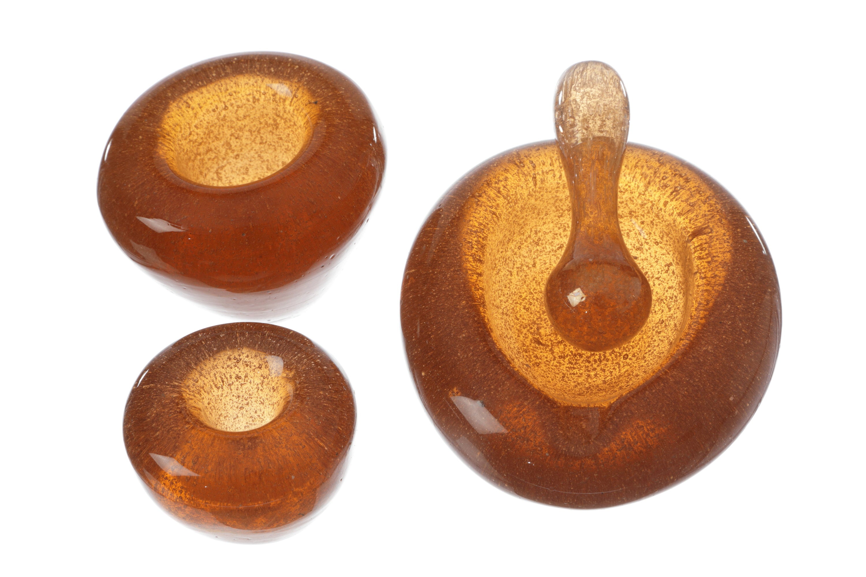 Set fumo anni 70 vetro di Murano pulegoso