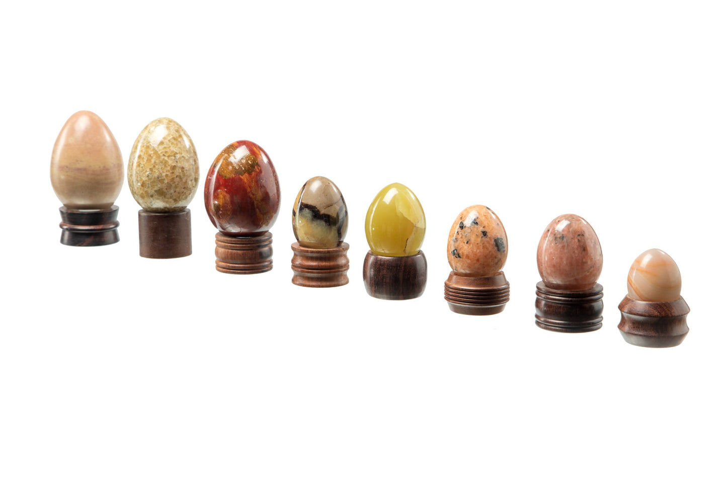 Set soprammobili uova in pietra