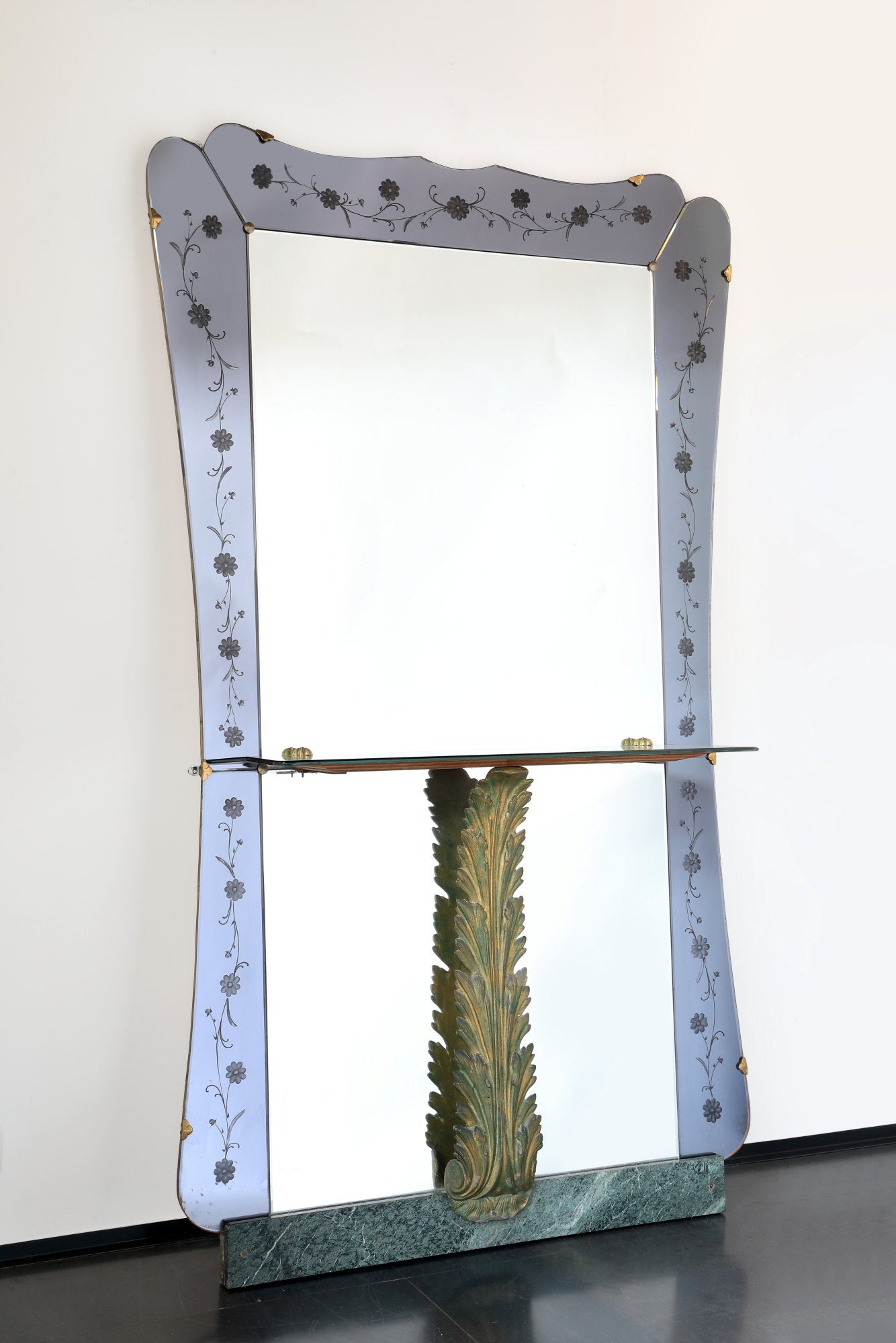 Mirror from the 50s in smoked glass