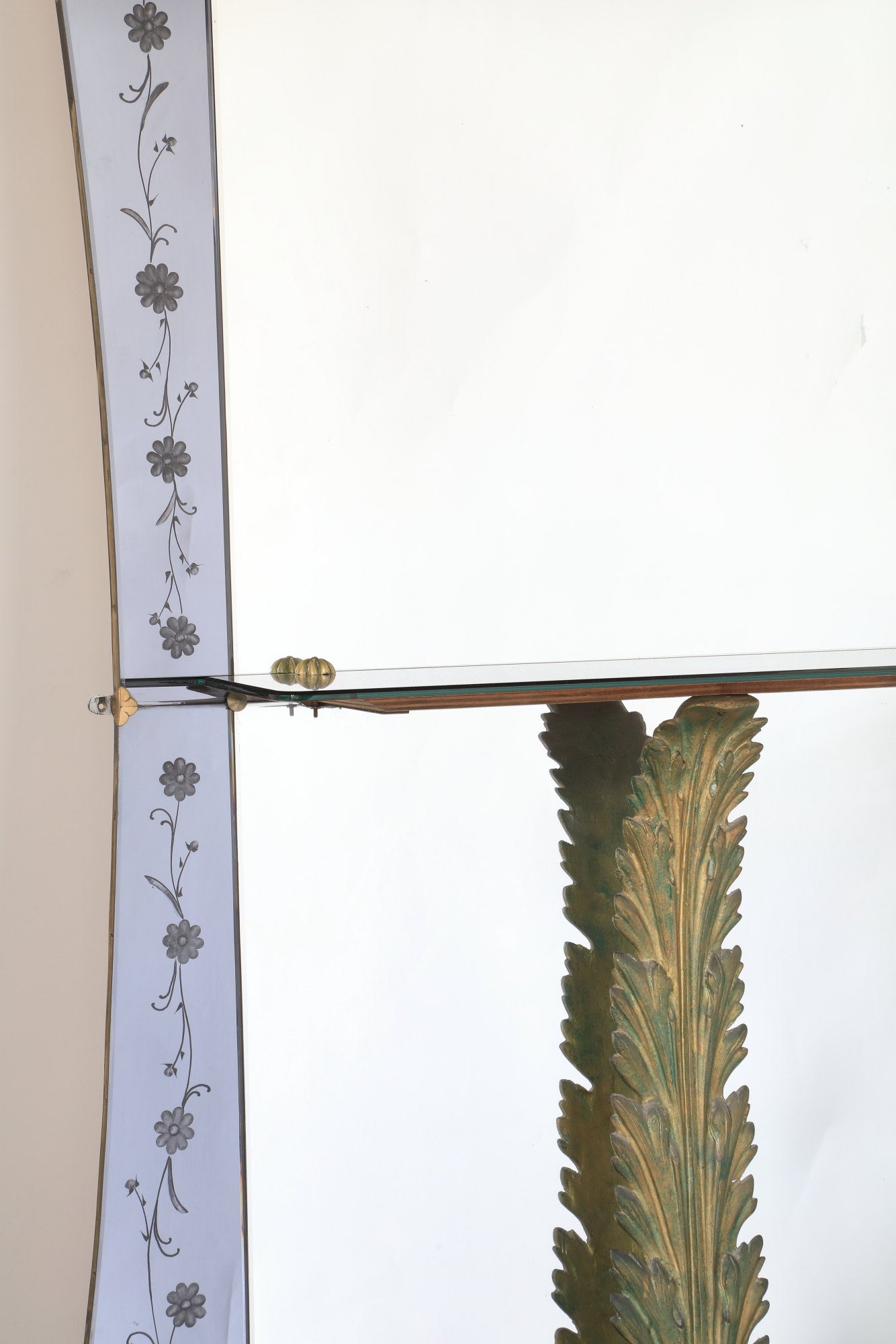 Mirror from the 50s in smoked glass