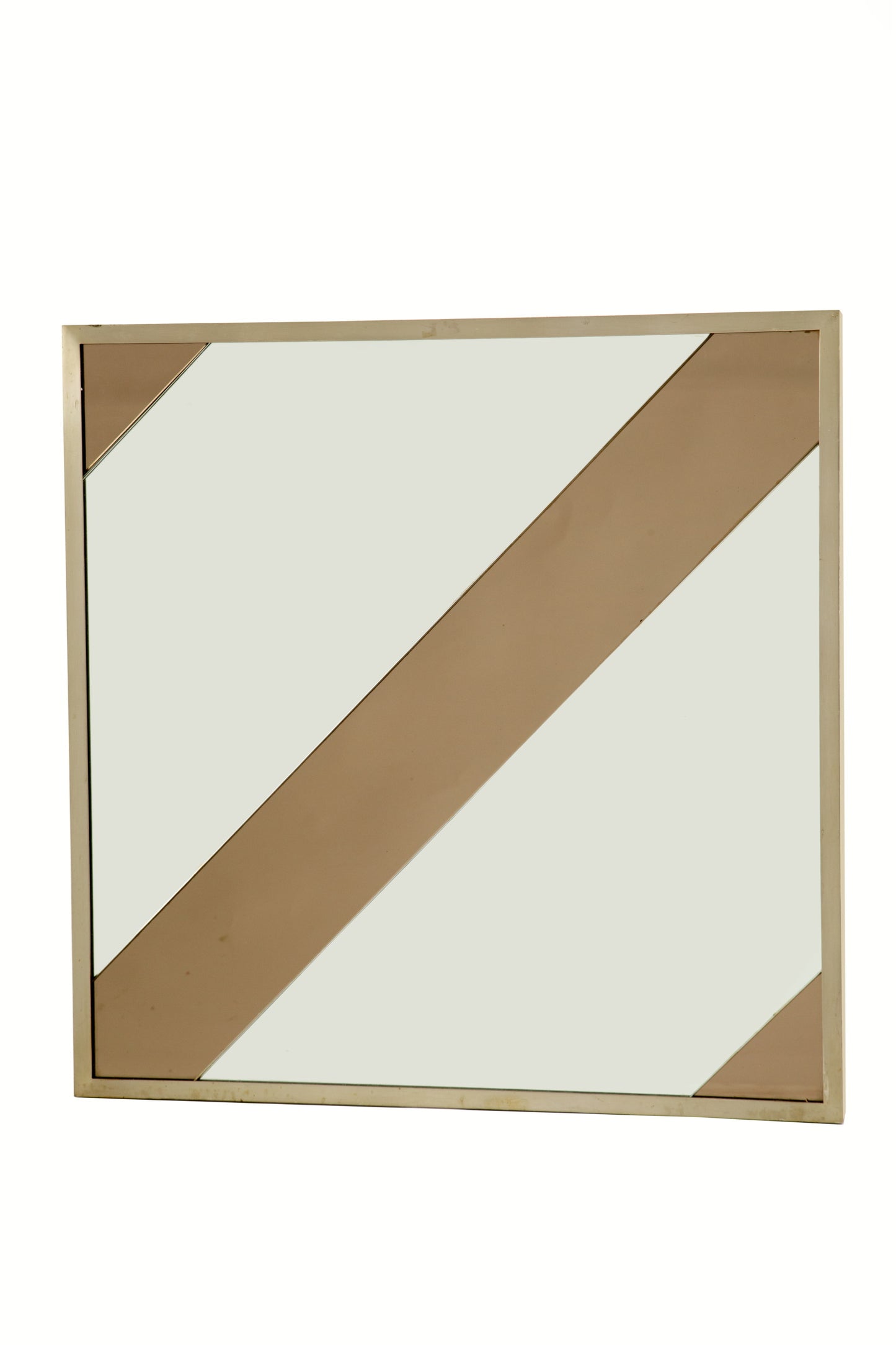 1970s mirror with bronze bands