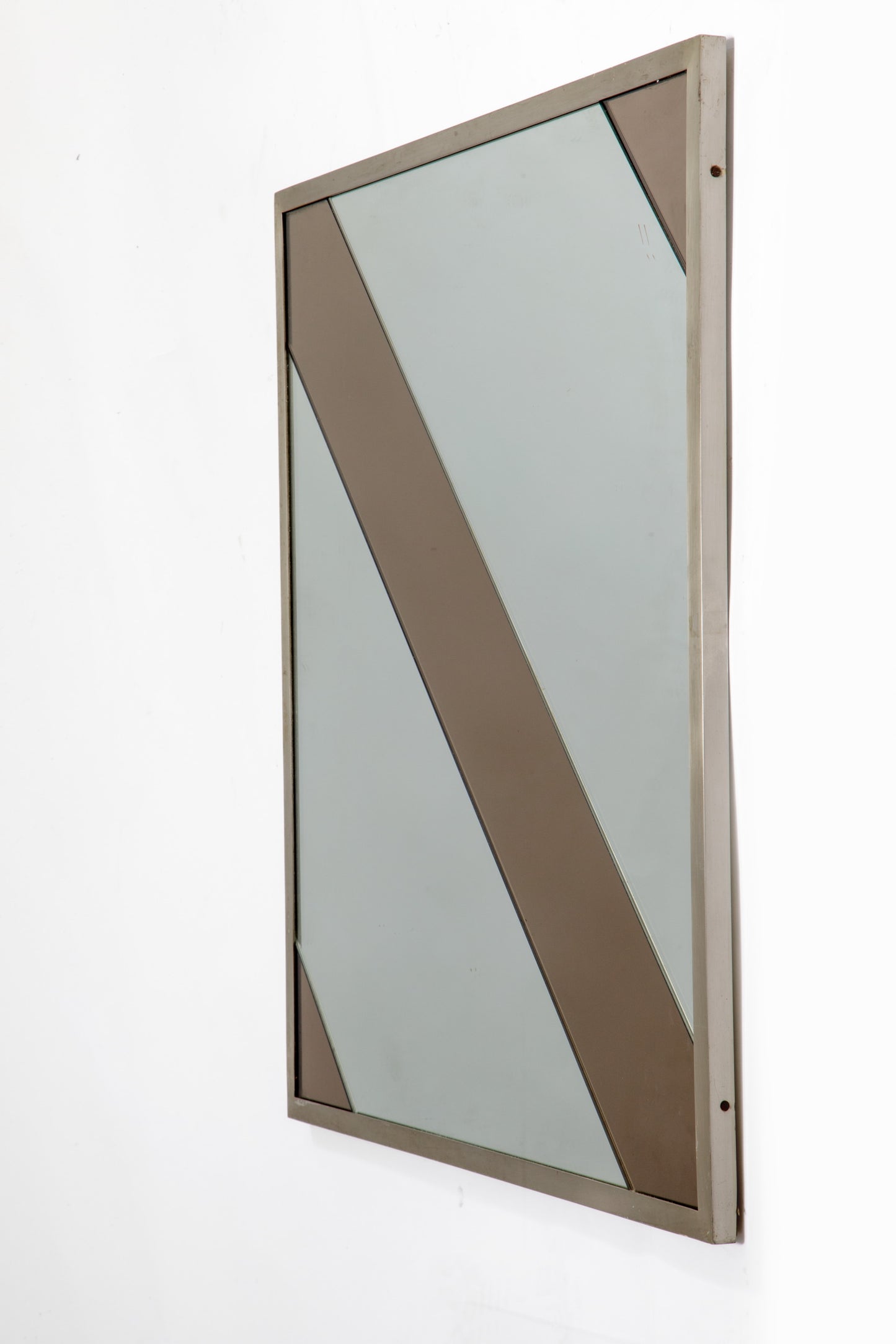 1970s mirror with bronze bands