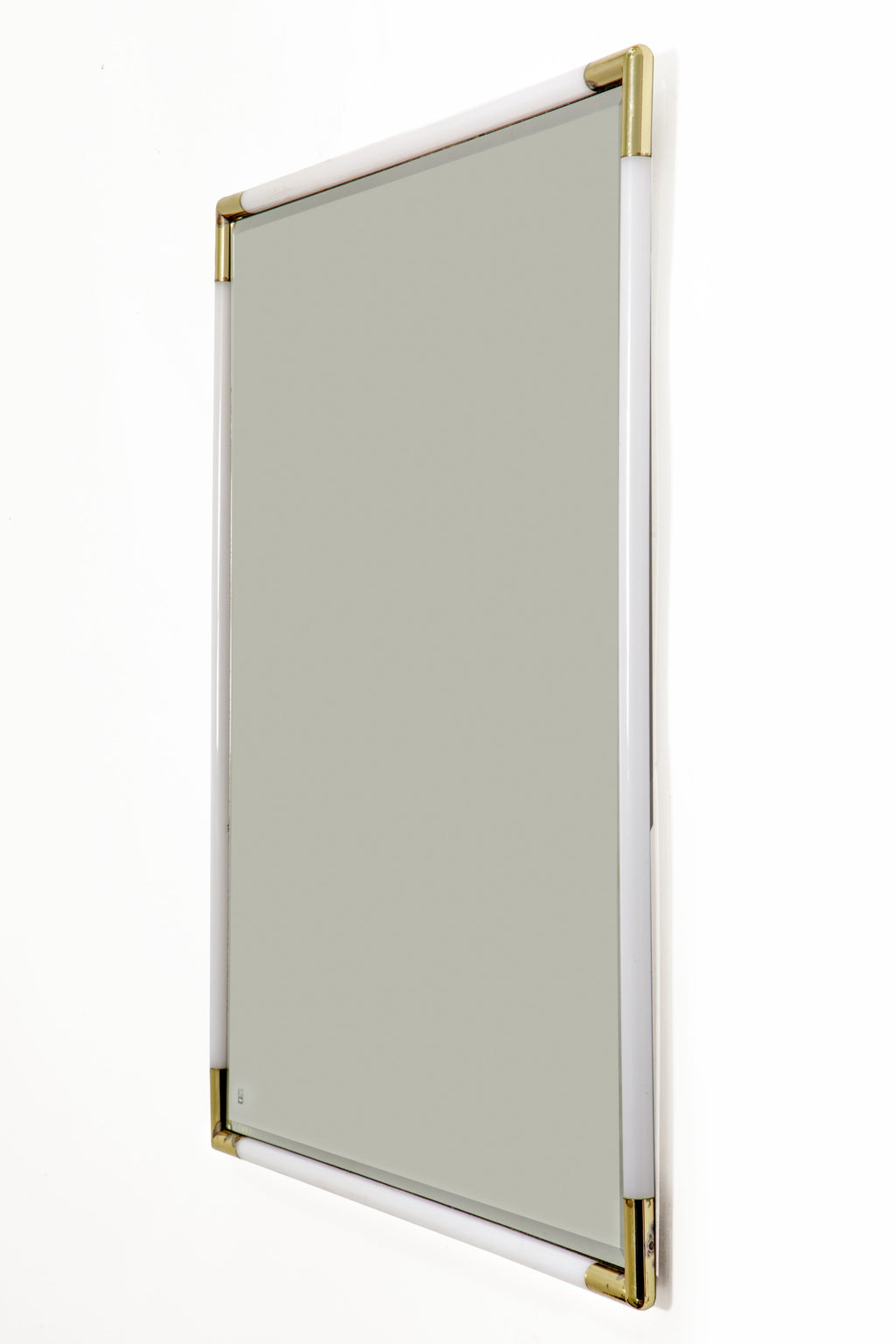 Specchiera molata anni 70 lucite e ottone